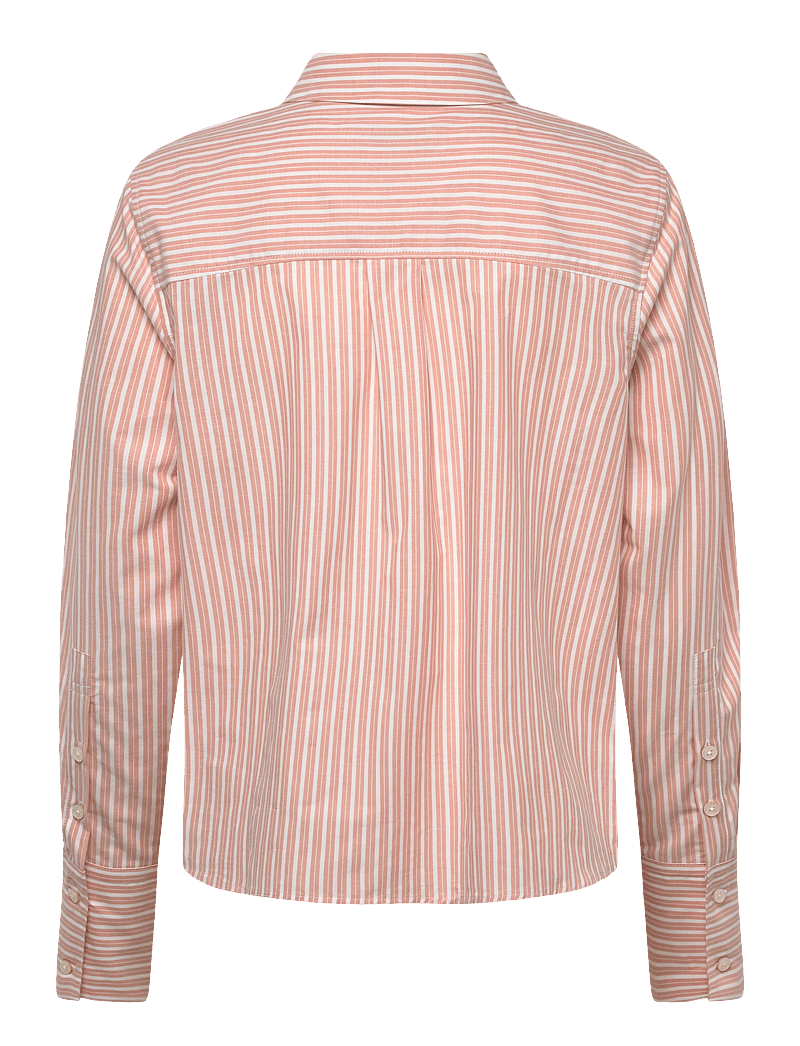 Rue de Tokyo - SYLINA STRIPED SHIRTING - long-sleeved shirts - white apricot stripe - 1