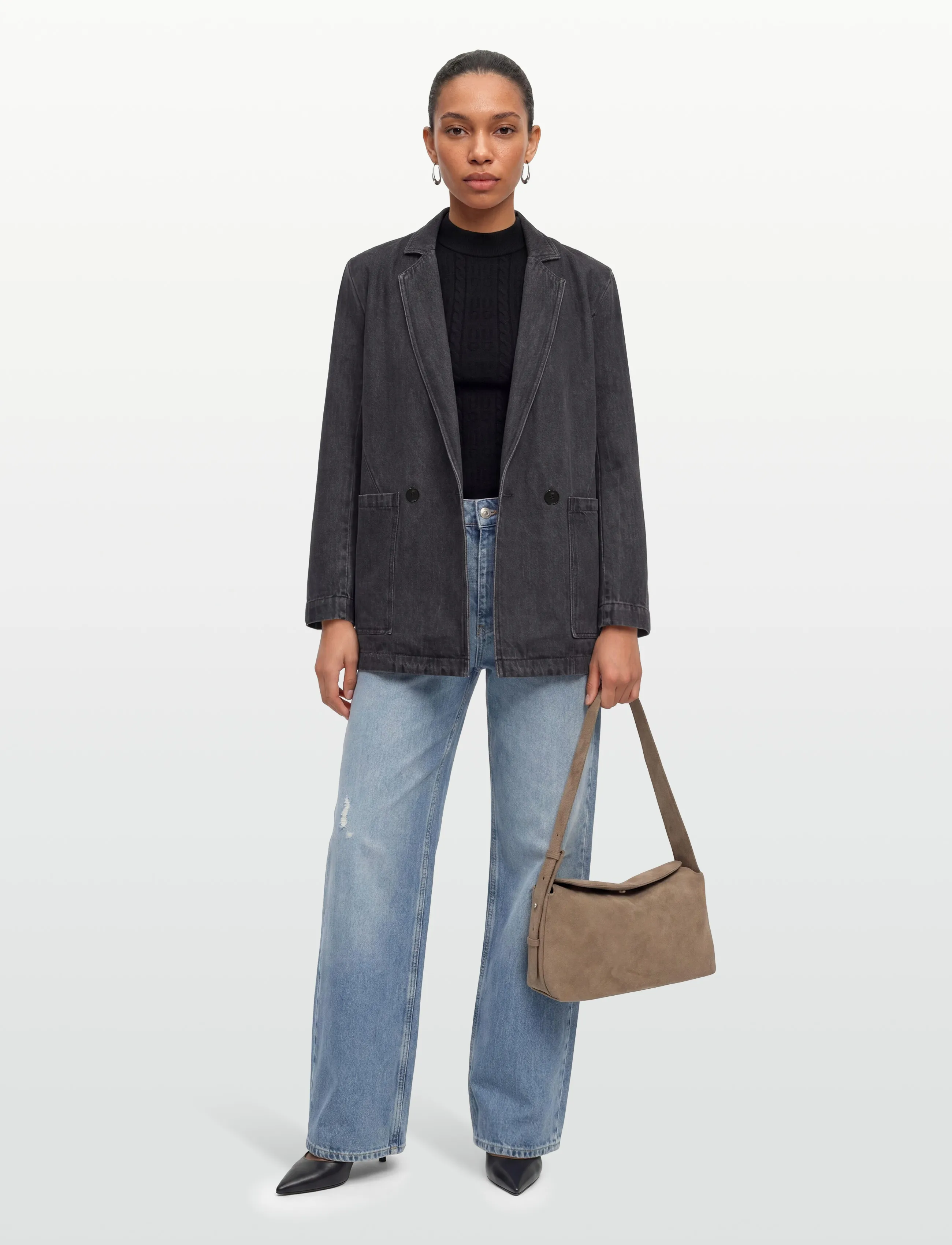 Rue de Tokyo Charli Denim, M, Black, Jakker > Denim, Dame