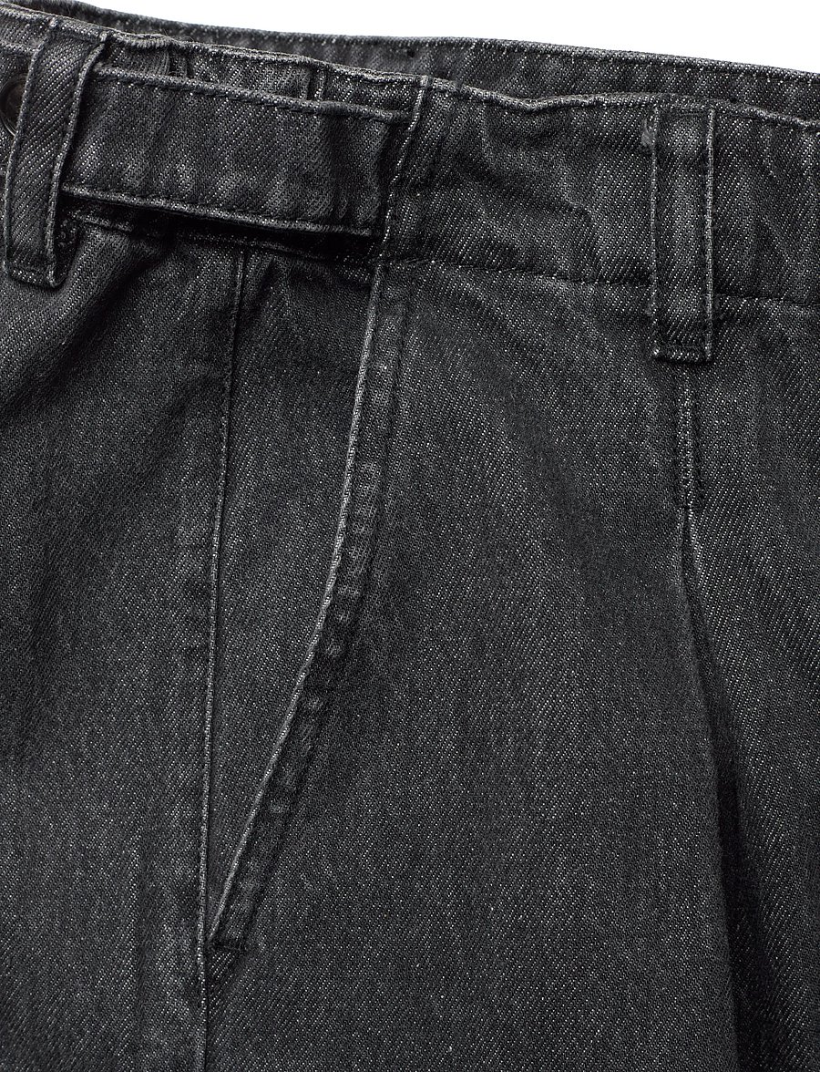 Rue de Tokyo - PATTY DENIM - hosen mit weitem bein - black - 5