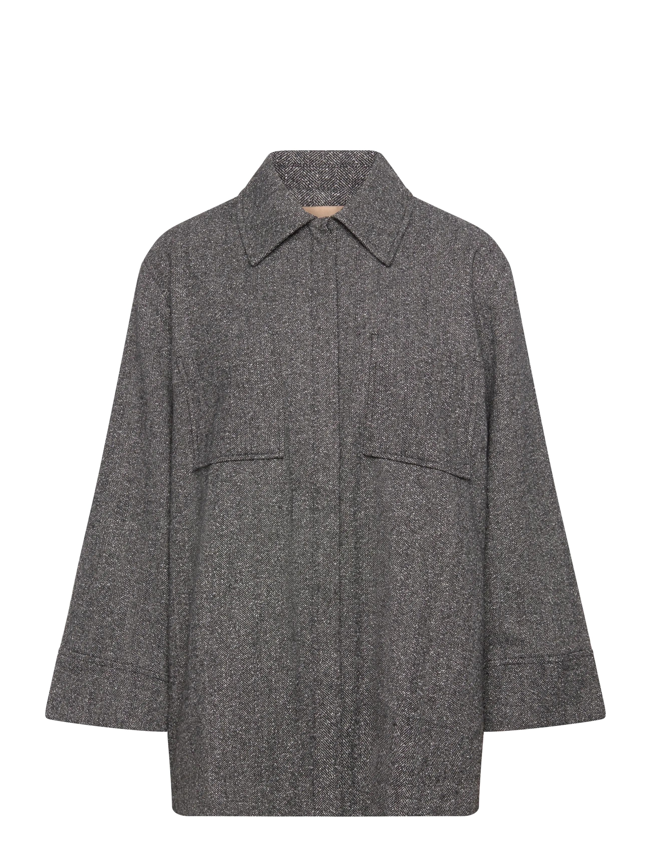 RUE DE TOKYO Cami Herringbone Boucle Grau - XL - Damen