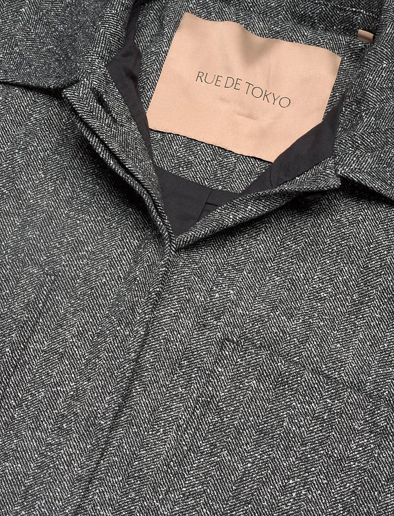 Rue de Tokyo - CAMI HERRINGBONE BOUCLE - pikkade varrukatega särgid - black/white - 5