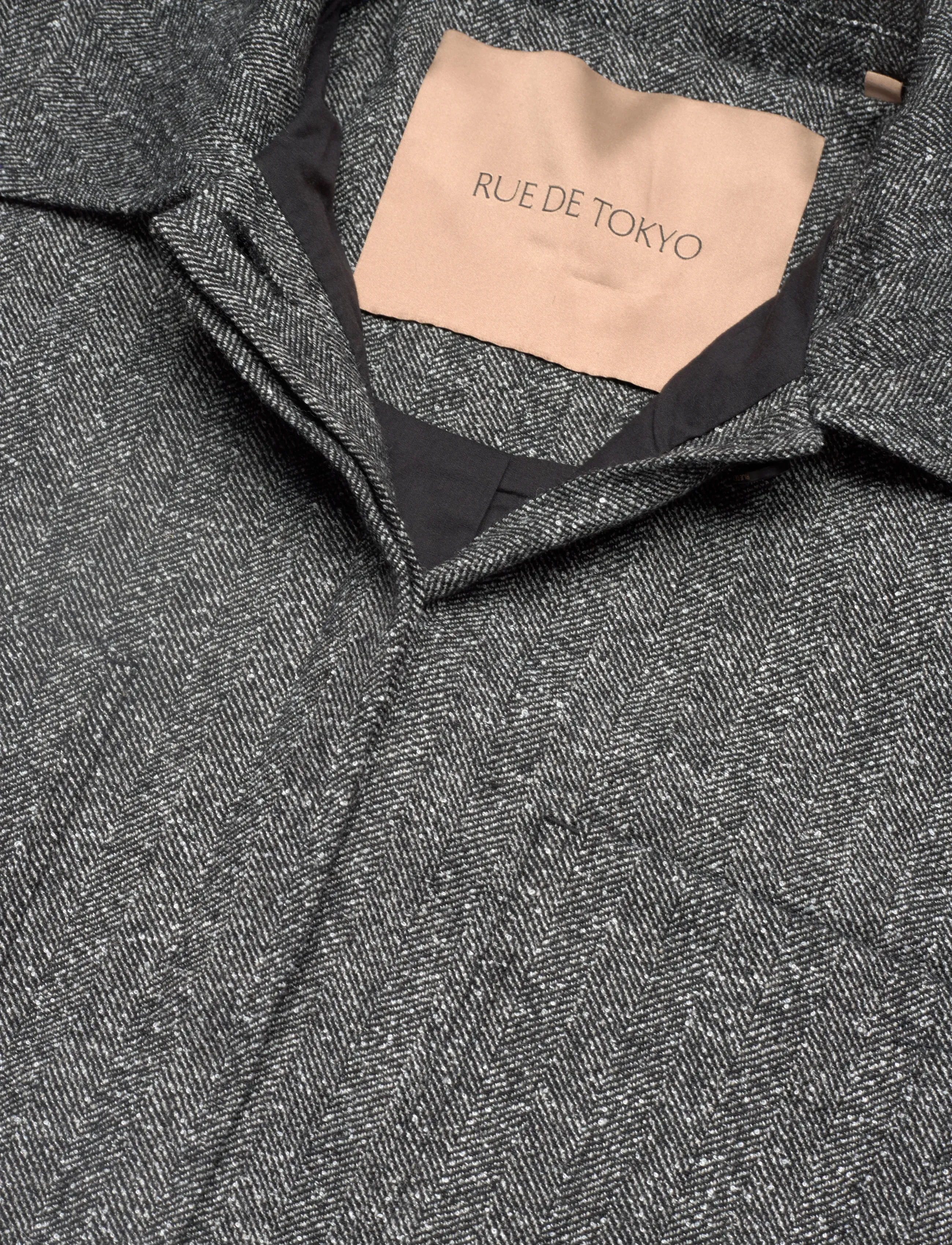 Rue de Tokyo - CAMI HERRINGBONE BOUCLE - marškiniai ilgomis rankovėmis - black/white - 5