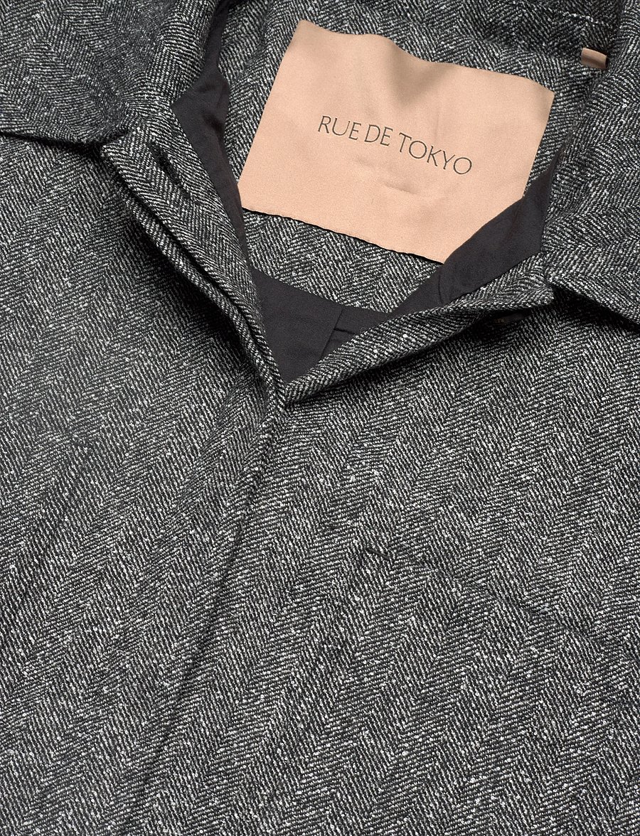 Rue de Tokyo - CAMI HERRINGBONE BOUCLE - langärmlige hemden - black/white - 5