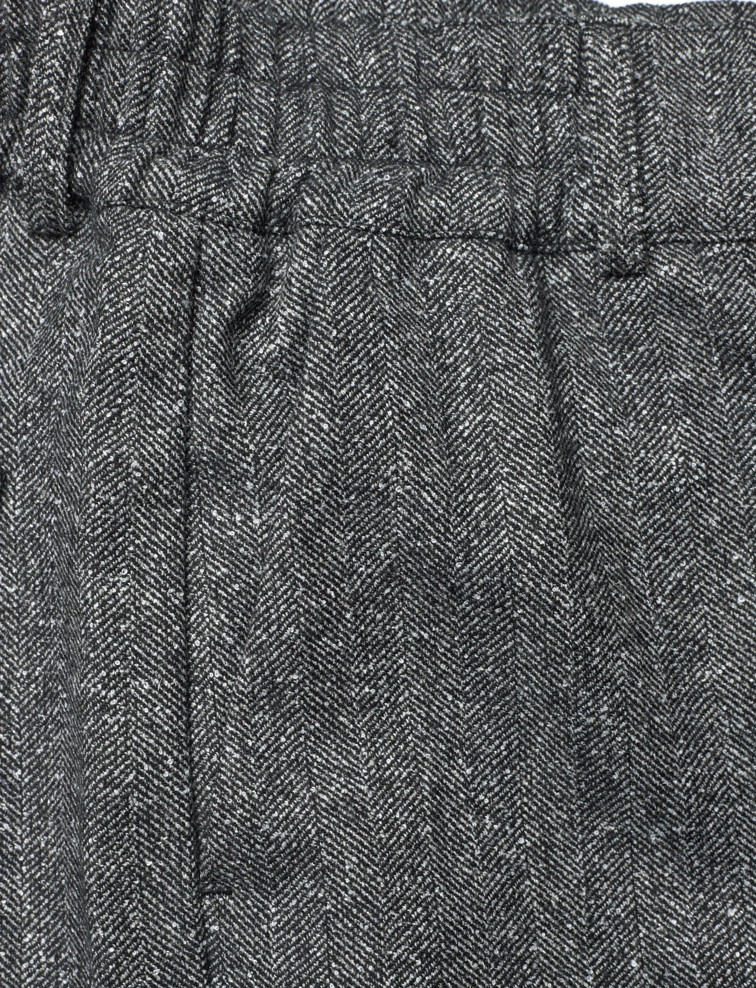 Rue de Tokyo - PEACH HERRINGBONE BOUCLE - habitbukser - black/white - 2