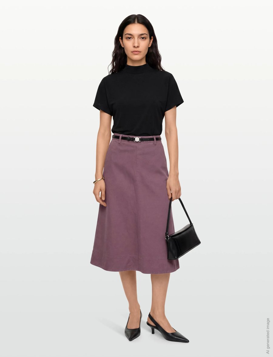 Rue de Tokyo - PRYMA FADED TWILL - midi nederdele - faded mauve - 0