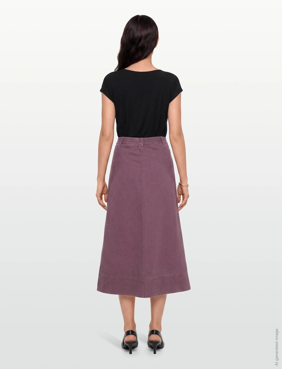 Rue de Tokyo - PRYMA FADED TWILL - midi nederdele - faded mauve - 4