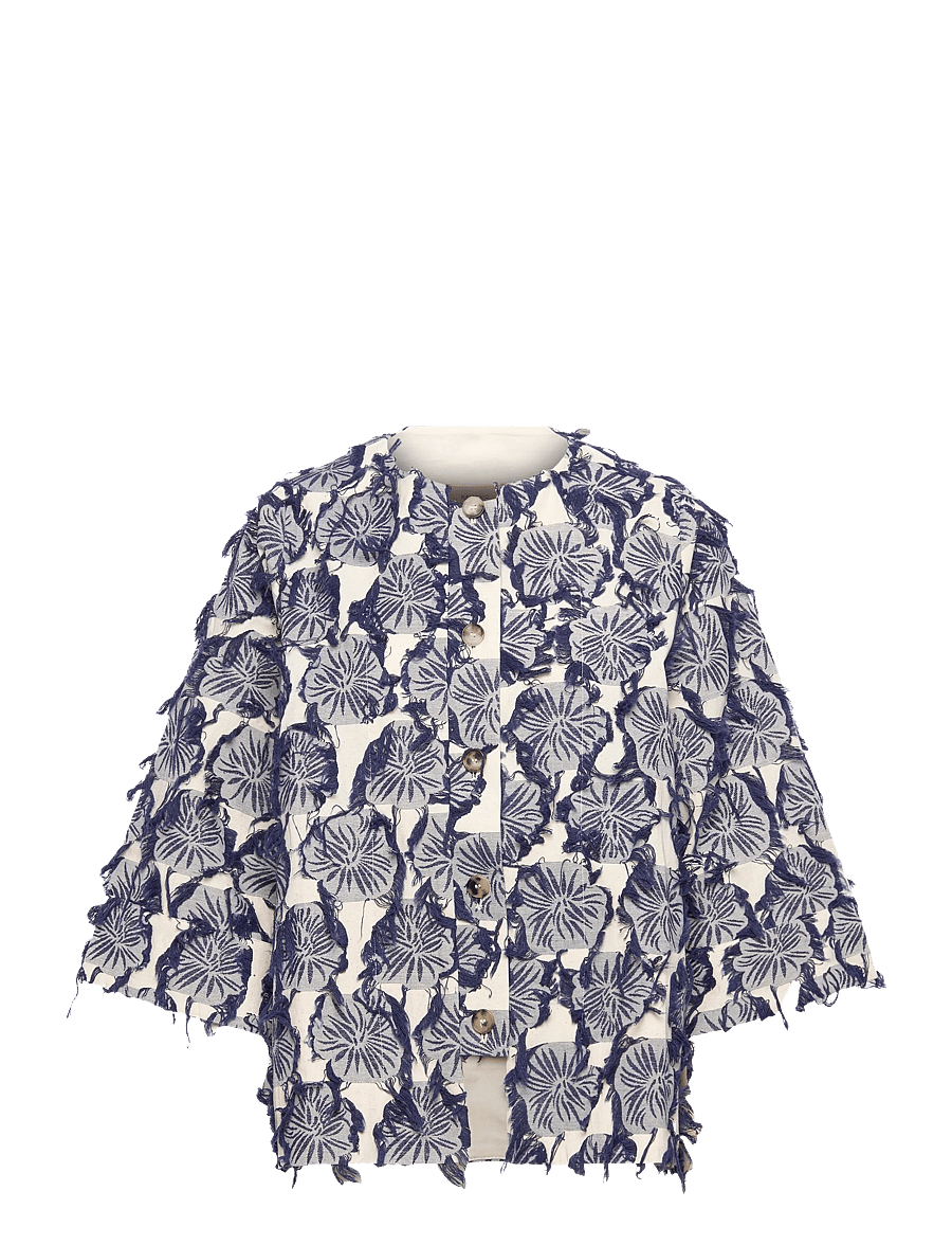 Rue de Tokyo - SUN FIL COUPE FLOWER - kurzärmlige hemden - navy/sand - 1
