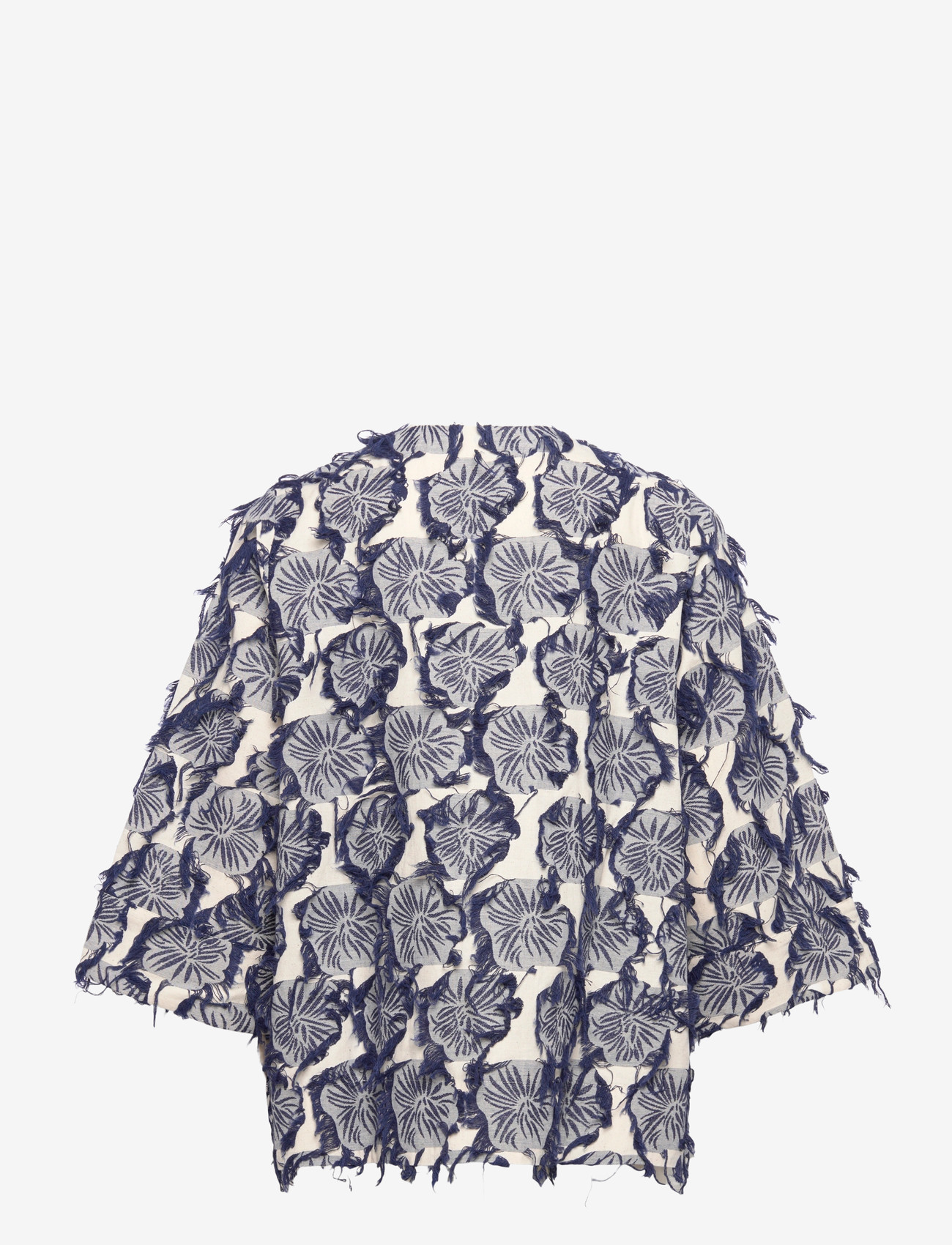 Rue de Tokyo - SUN FIL COUPE FLOWER - kortærmede skjorter - navy/sand - 2