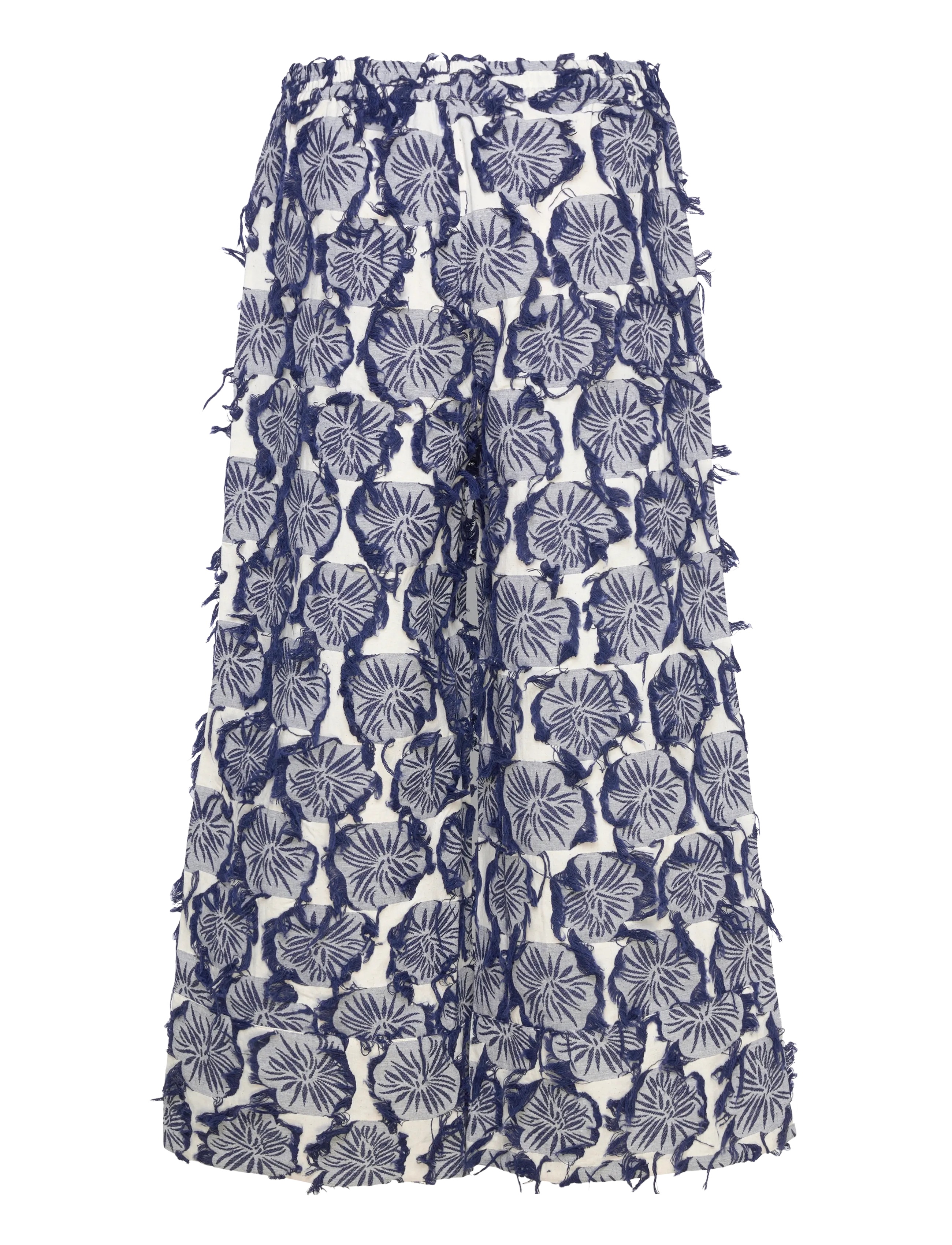 Rue de Tokyo - PAGE FIL COUPE FLOWER - wide leg trousers - navy/sand - 2