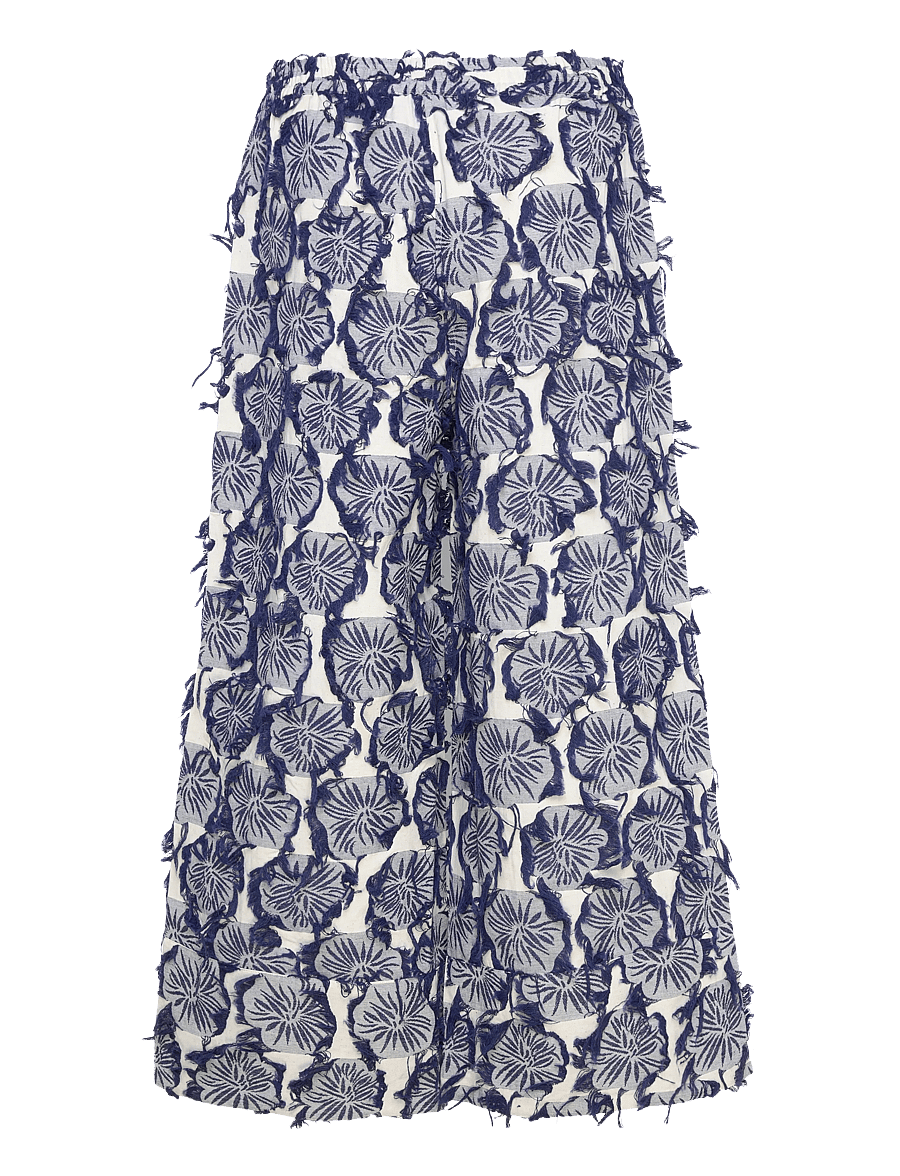 Rue de Tokyo - PAGE FIL COUPE FLOWER - bukser med brede ben - navy/sand - 2