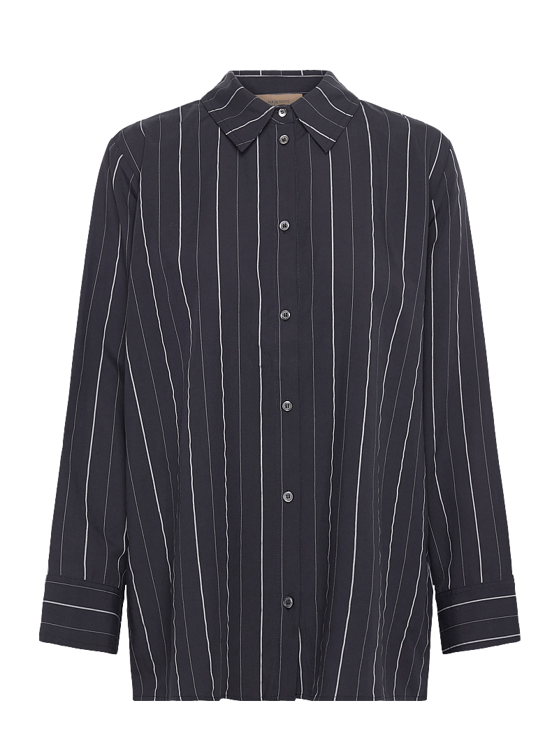 Rue de Tokyo - SEIRA STRIPED TENCEL - jeanshemden - dark navy stripe - 0