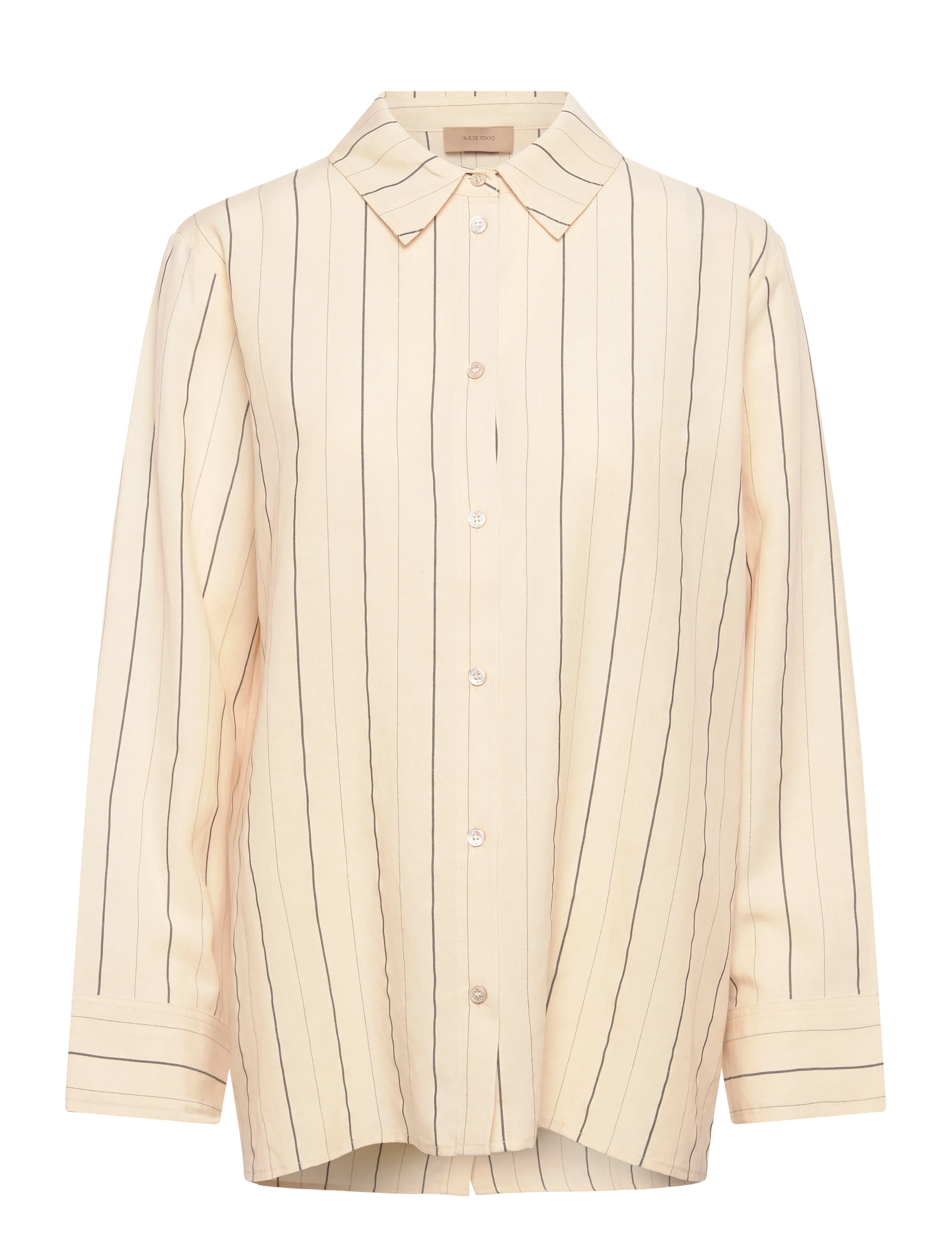 Rue de Tokyo SEIRA STRIPED TENCEL - Söfn - ECRU BLACK STRIPE / cream