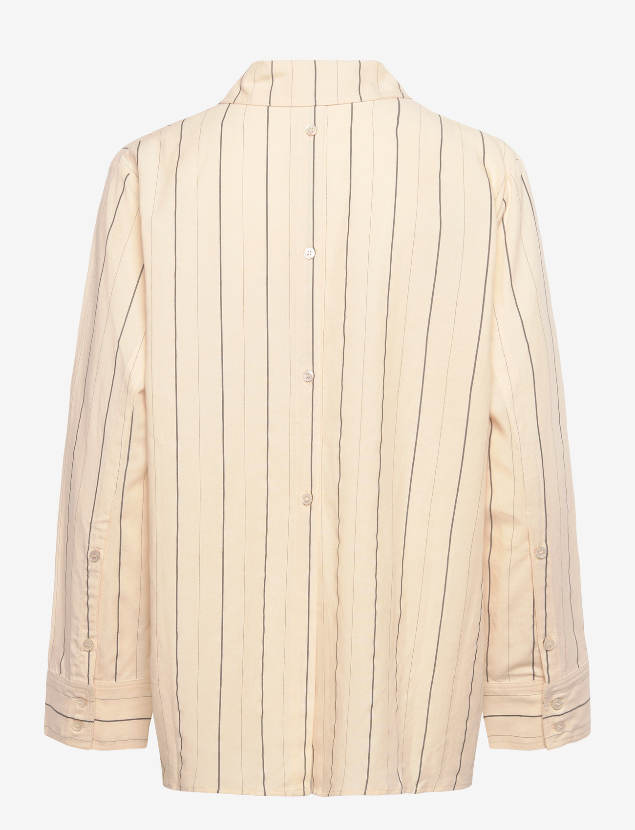 Rue de Tokyo - SEIRA STRIPED TENCEL - langärmlige hemden - ecru black stripe - 1