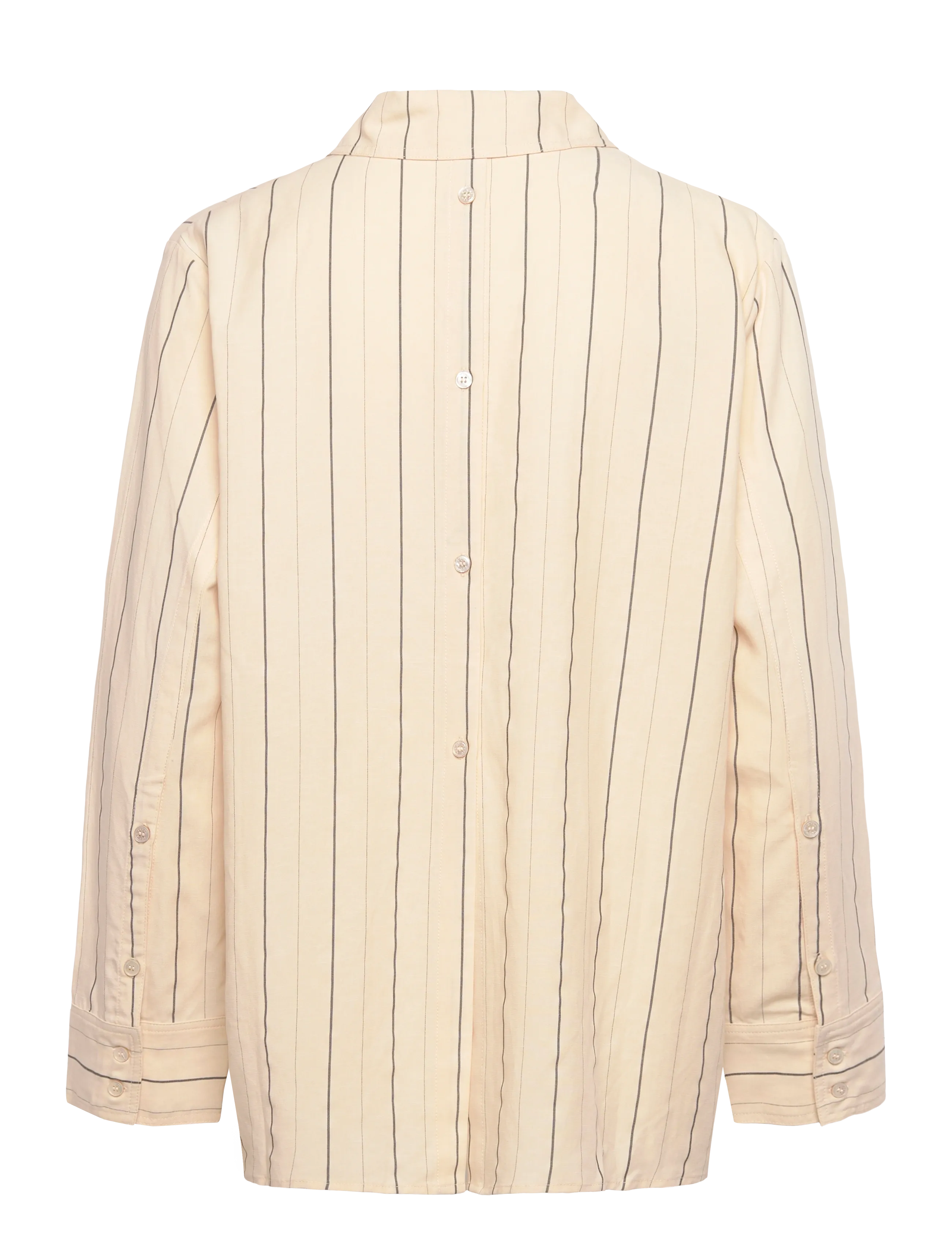 Rue de Tokyo - SEIRA STRIPED TENCEL - langärmlige hemden - ecru black stripe - 1