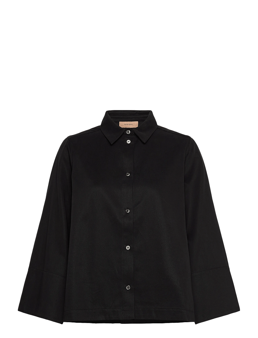 Rue de Tokyo - SHIKA SANDWASHED CT TENCEL - långärmade skjortor - black - 0