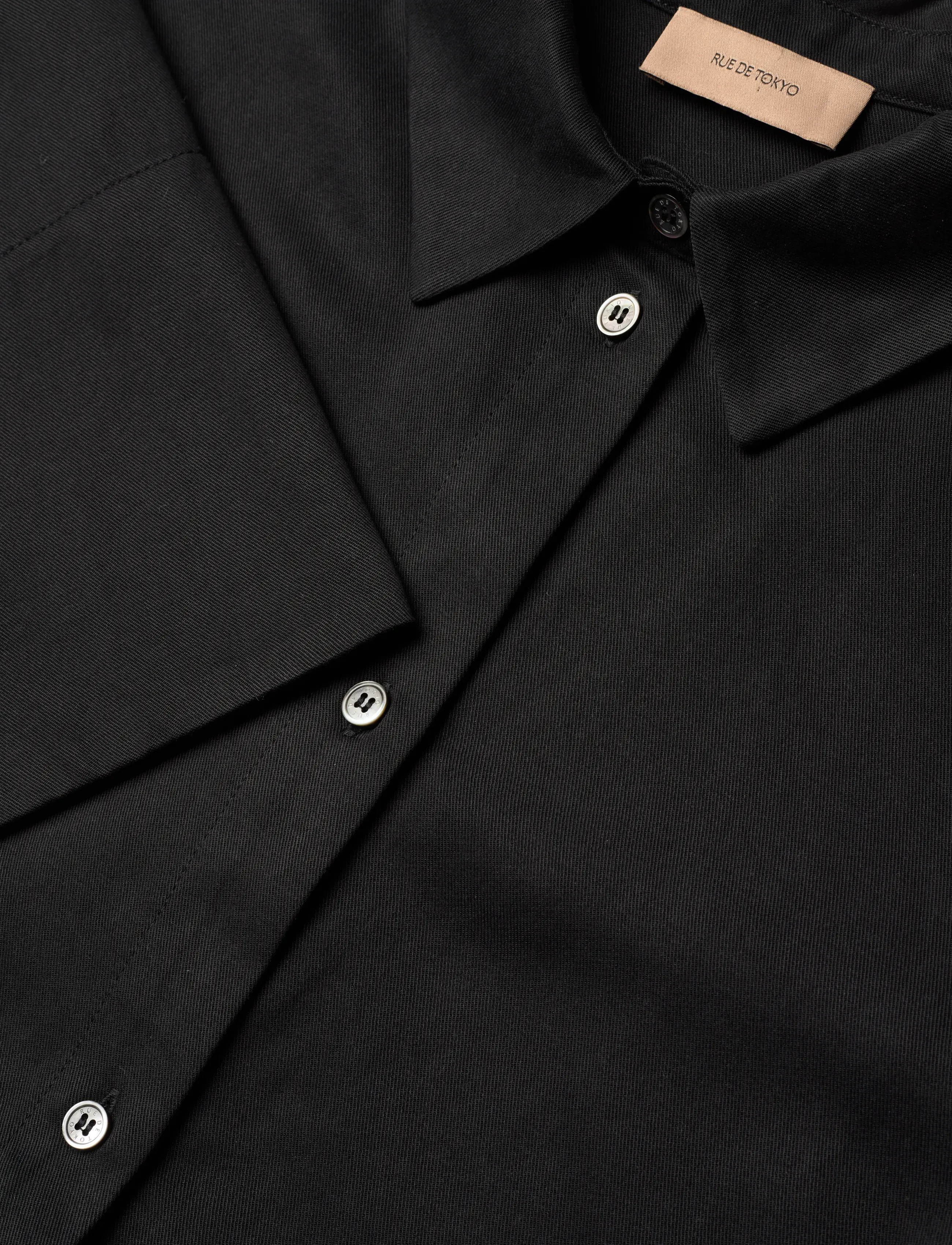 Rue de Tokyo - SHIKA SANDWASHED CT TENCEL - long-sleeved shirts - black - 2
