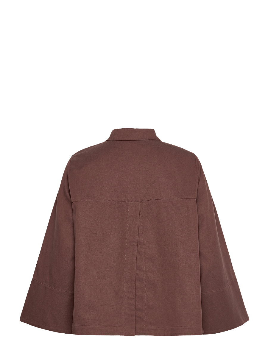Rue de Tokyo - SHIKA SANDWASHED CT TENCEL - pikkade varrukatega särgid - faded maroon - 1