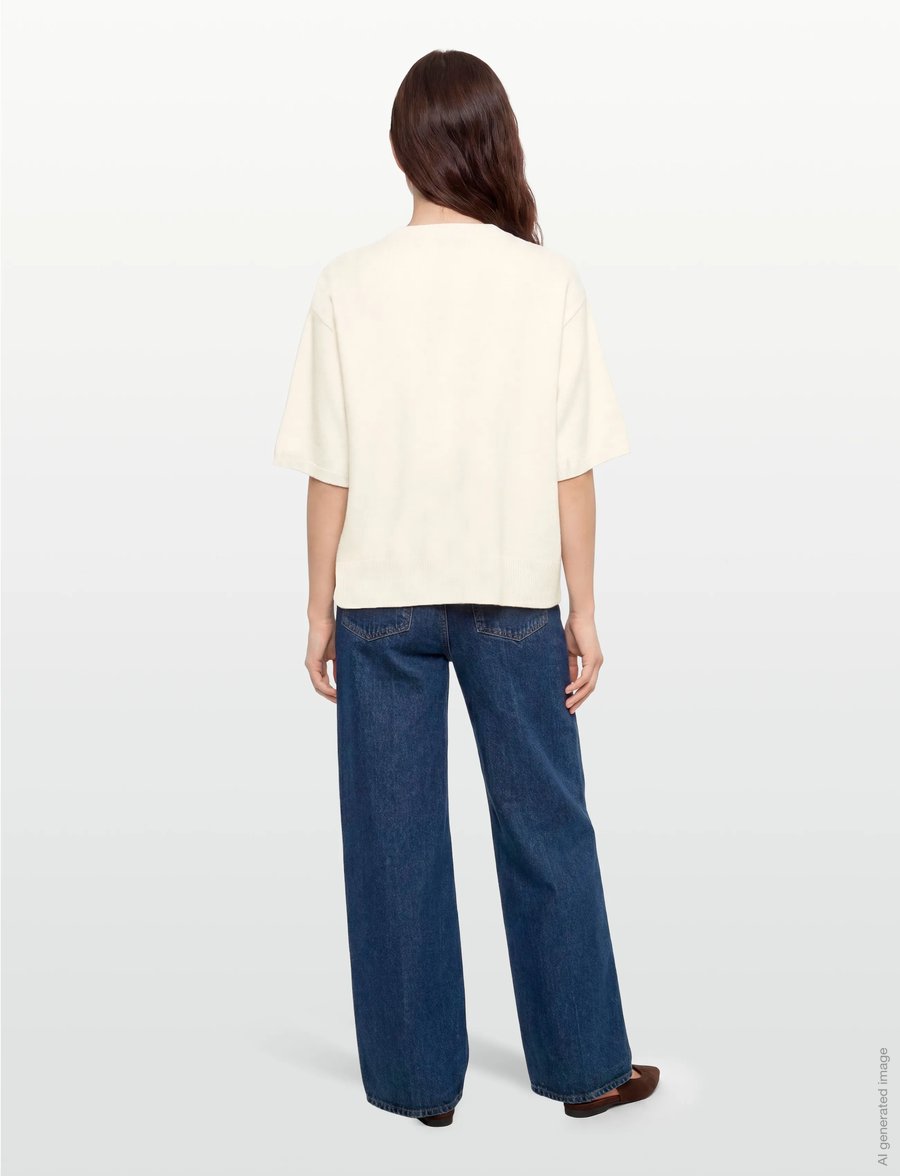 Rue de Tokyo - KARA MERINO - t-shirts - cream - 4
