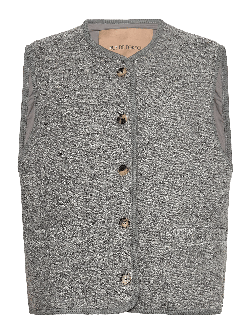 Rue de Tokyo - CAS TEDDY - fleece- og teddyveste - grey melange - 0