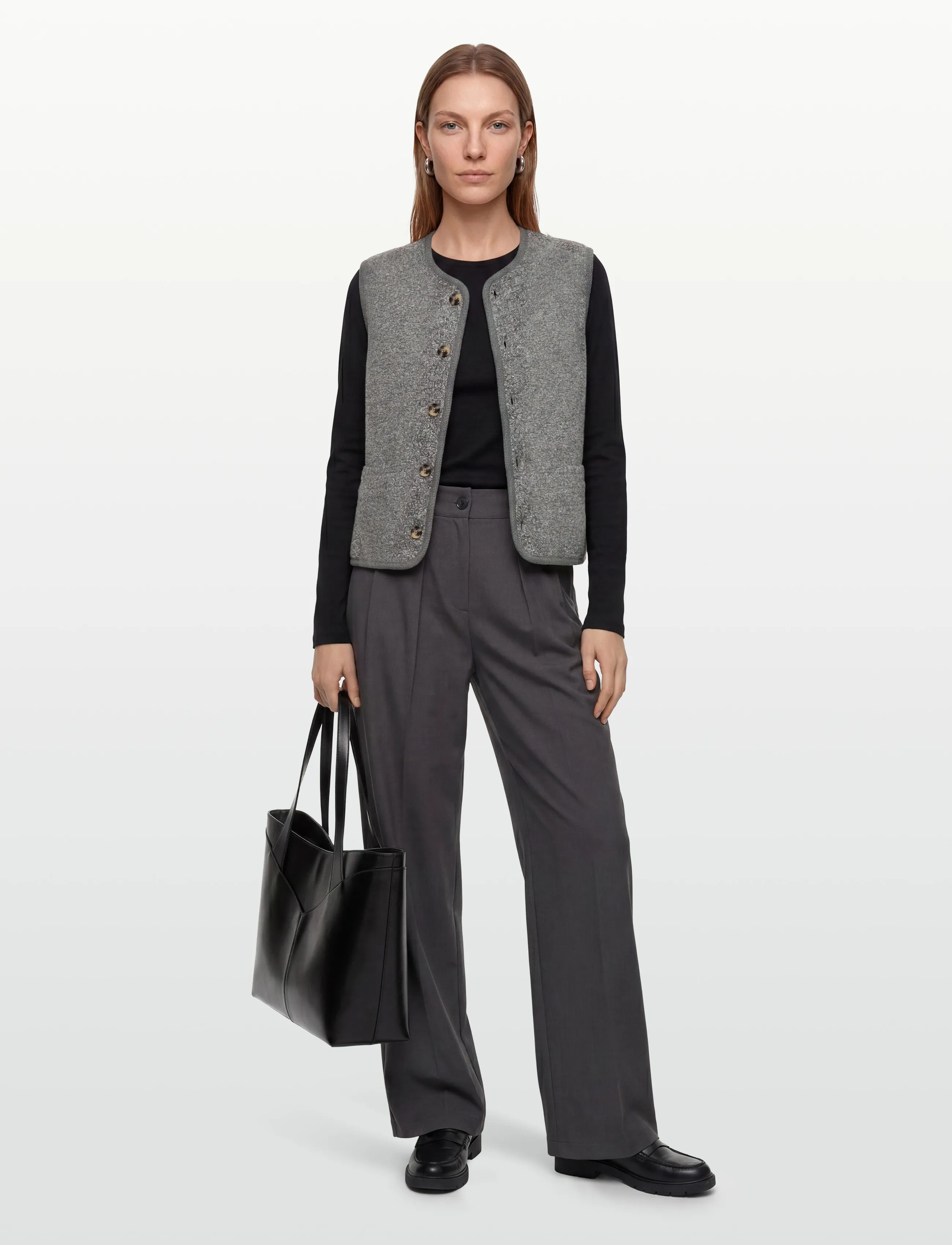 Rue de Tokyo Cas Teddy, M, Westen, Grau - Fleece & Teddy Frauen