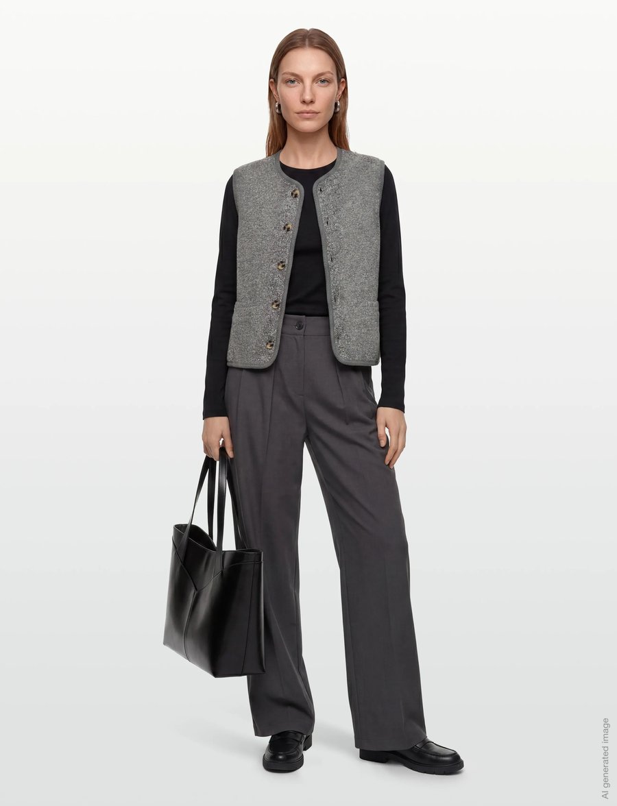 Rue de Tokyo - CAS TEDDY - fleece- og teddyveste - grey melange - 0