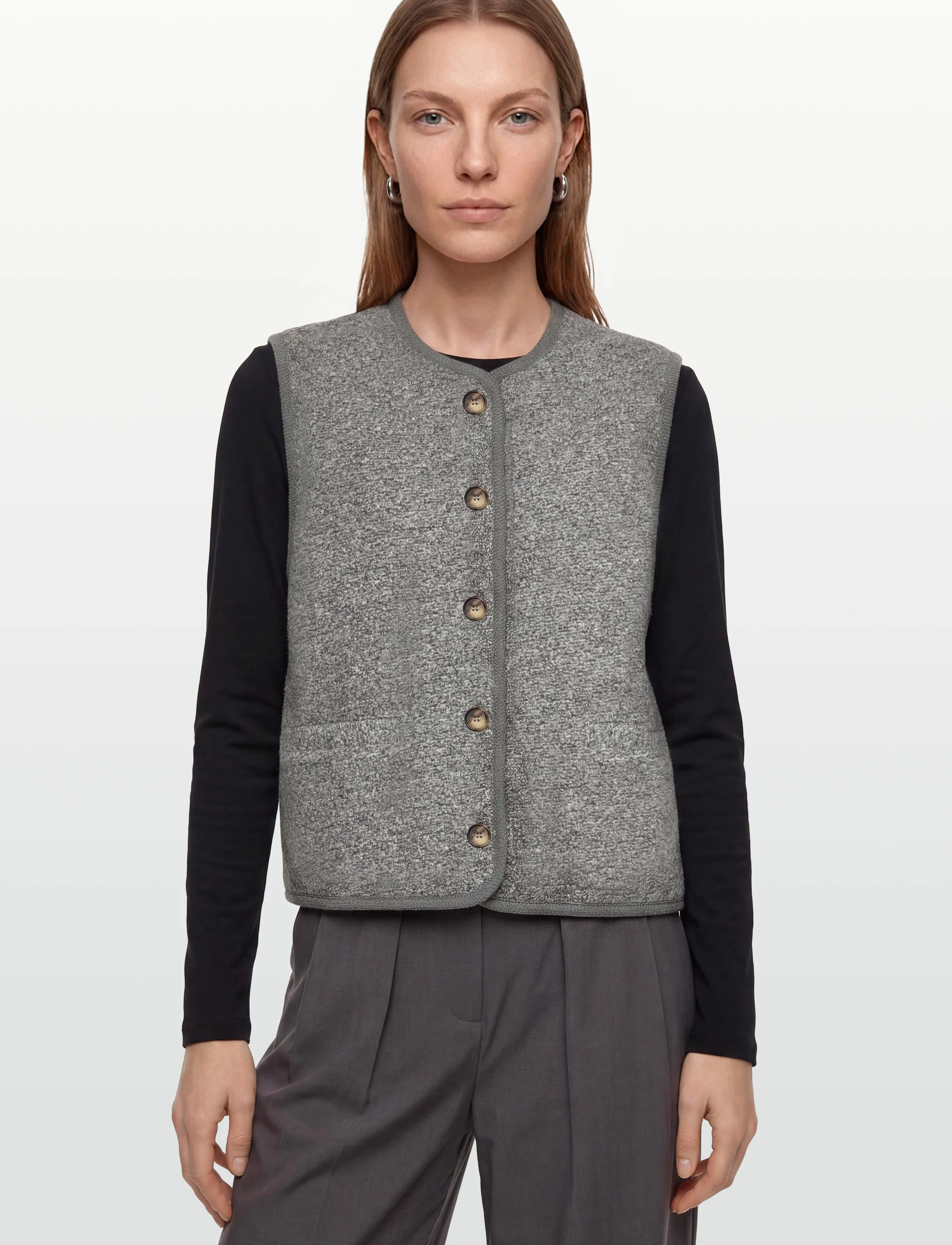 Rue de Tokyo - CAS TEDDY - fleece- og teddyveste - grey melange - 3