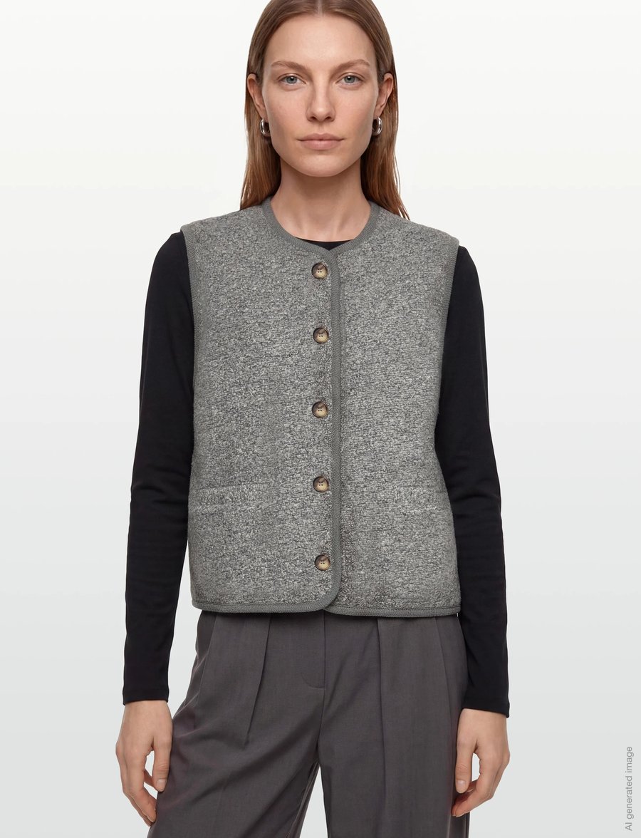 Rue de Tokyo - CAS TEDDY - fleece- og teddyveste - grey melange - 3