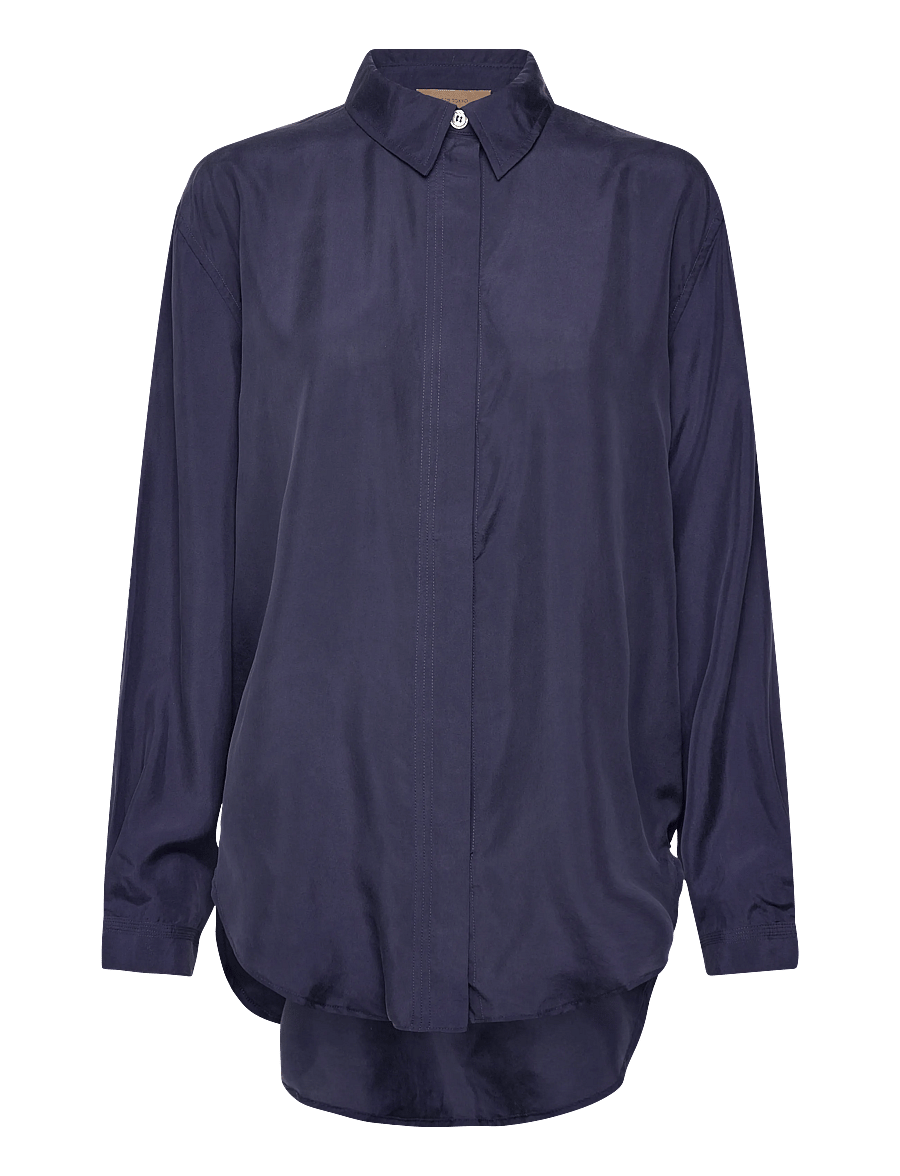 Rue de Tokyo - STELLA SILK - langärmelige blusen - navy - 1