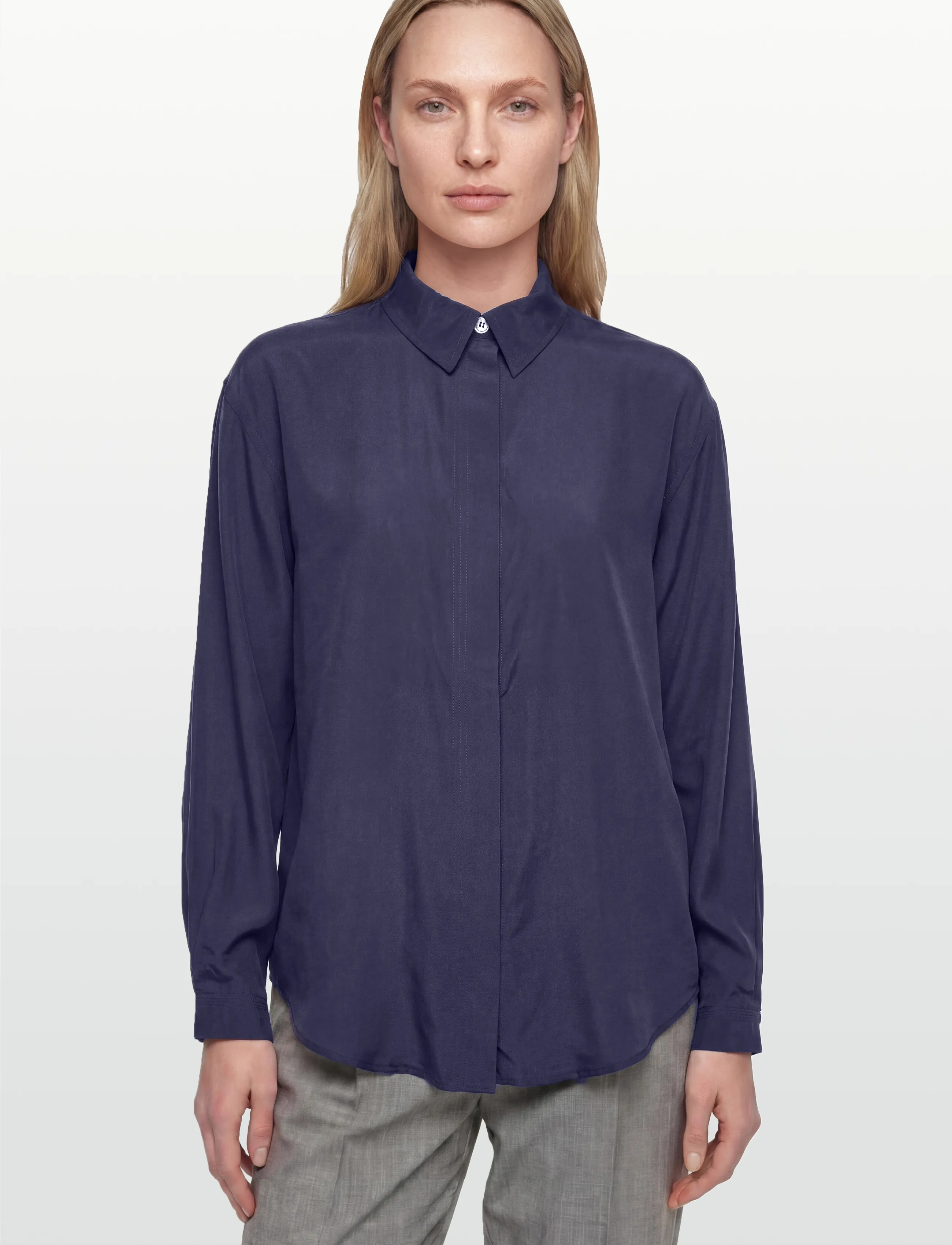 Rue de Tokyo - STELLA SILK - langärmelige blusen - navy - 3
