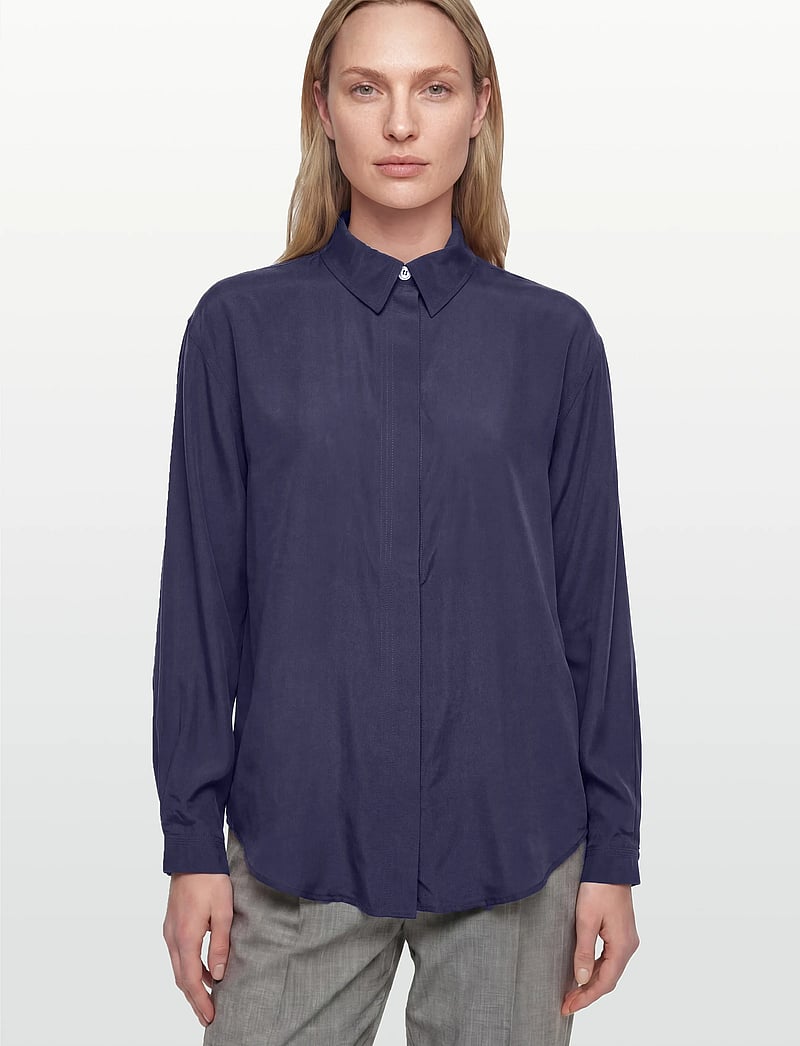 Rue de Tokyo - STELLA SILK - langærmede bluser - navy - 3