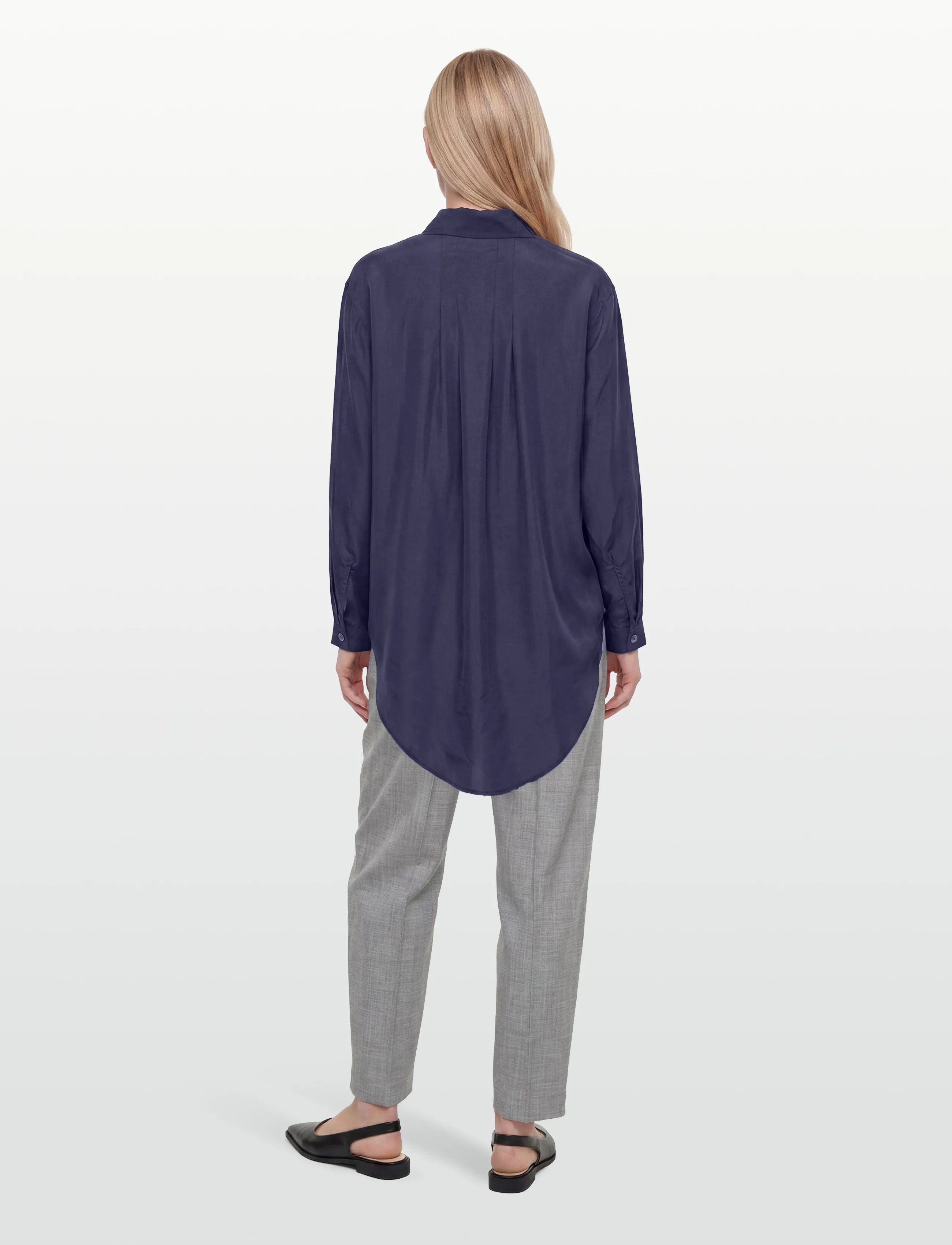 Rue de Tokyo - STELLA SILK - langärmelige blusen - navy - 4