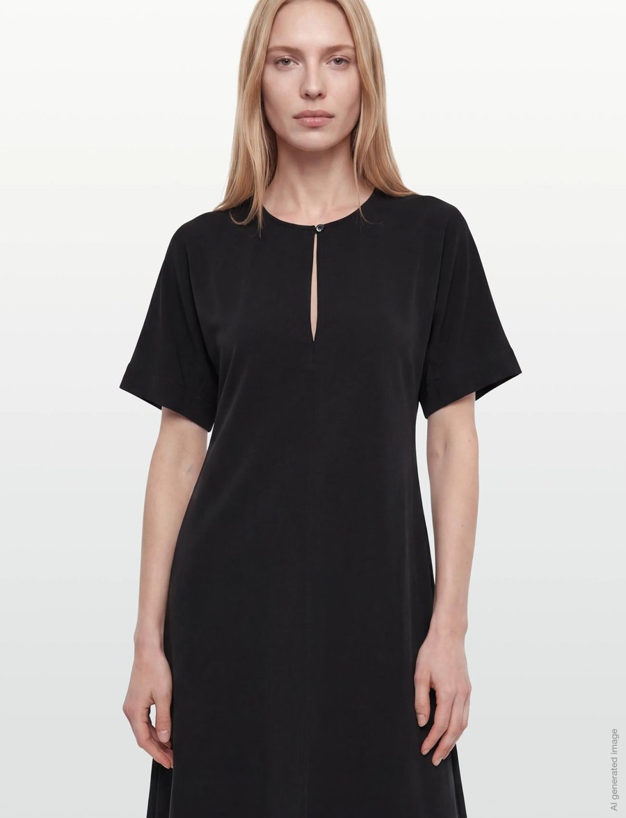 Rue de Tokyo - DAFNE MODAL POPLIN - midiklänningar - black - 3