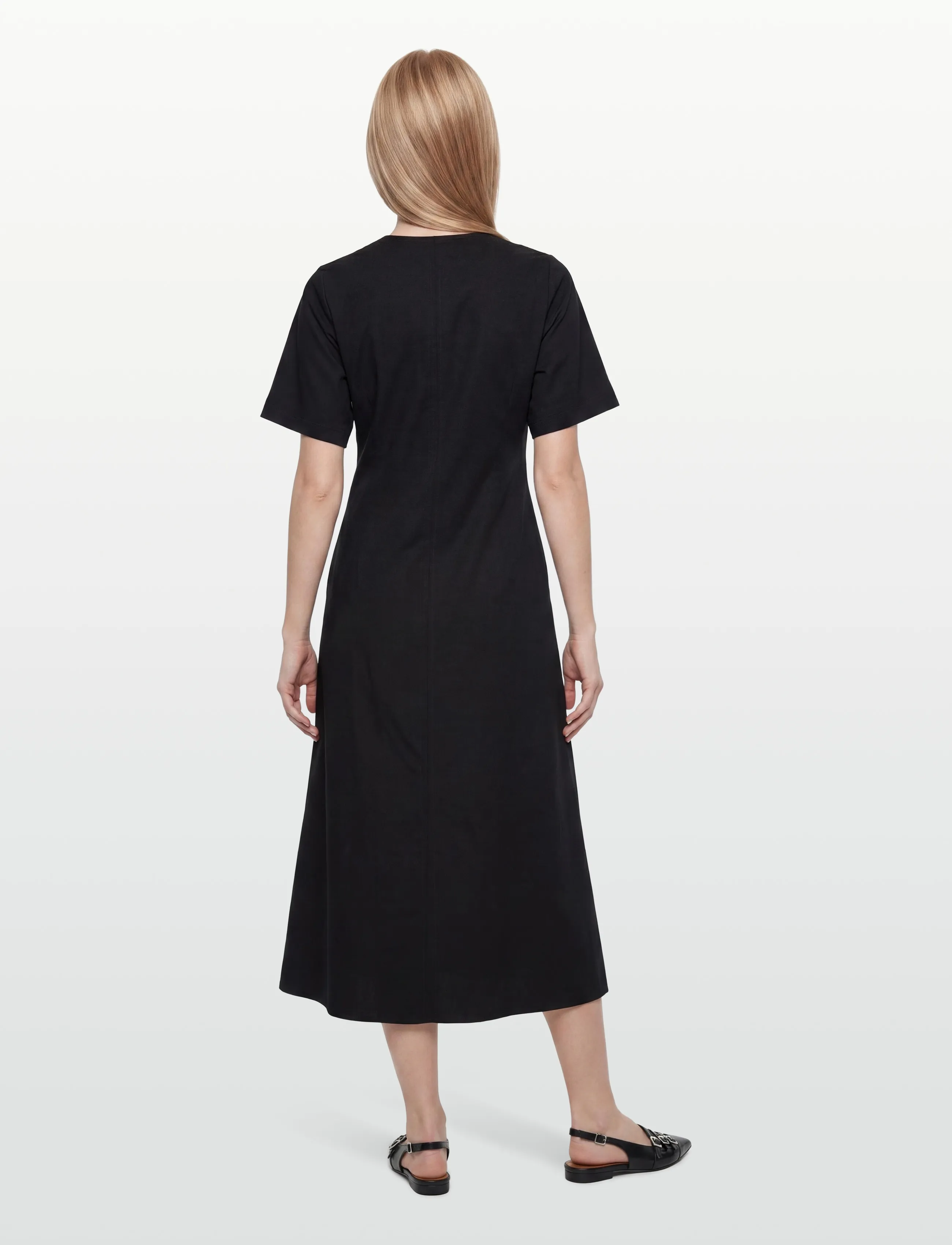 Rue de Tokyo - DAFNE MODAL POPLIN - midi dresses - black - 4