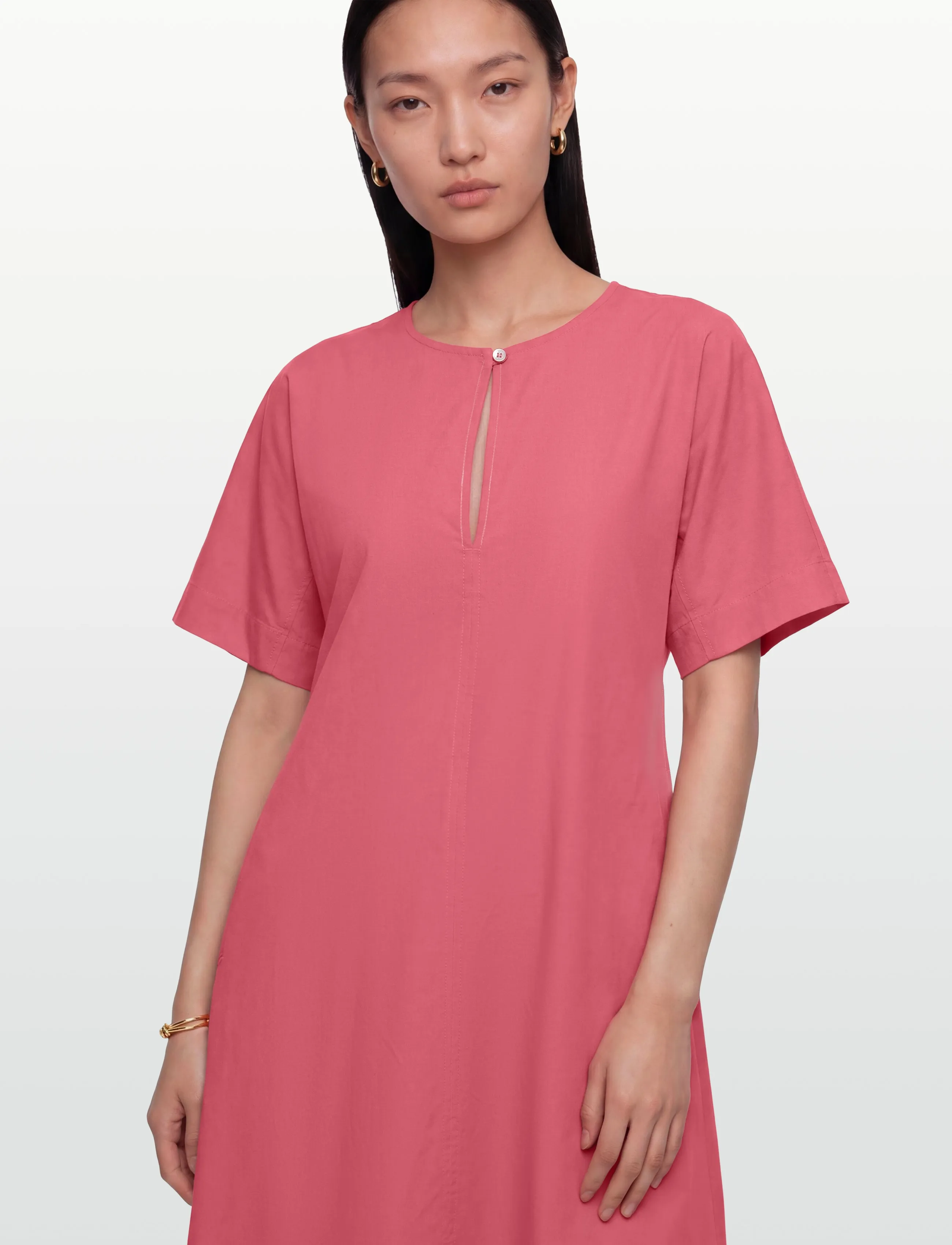 Rue de Tokyo - DAFNE MODAL POPLIN - midi garuma kleitas - raspberry red - 3