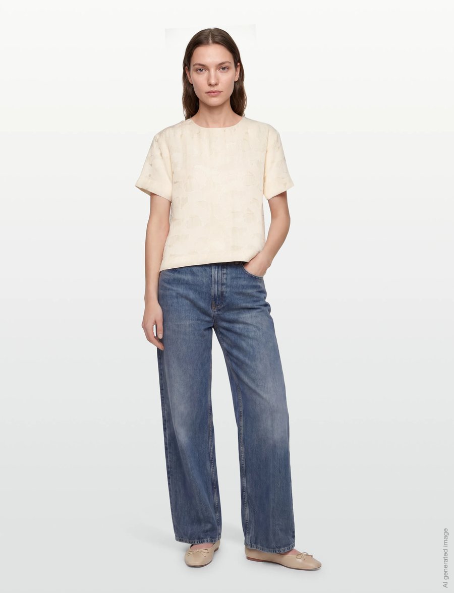 Rue de Tokyo - SELIN VISCOSE LINEN - kortärmade blusar - cream - 0