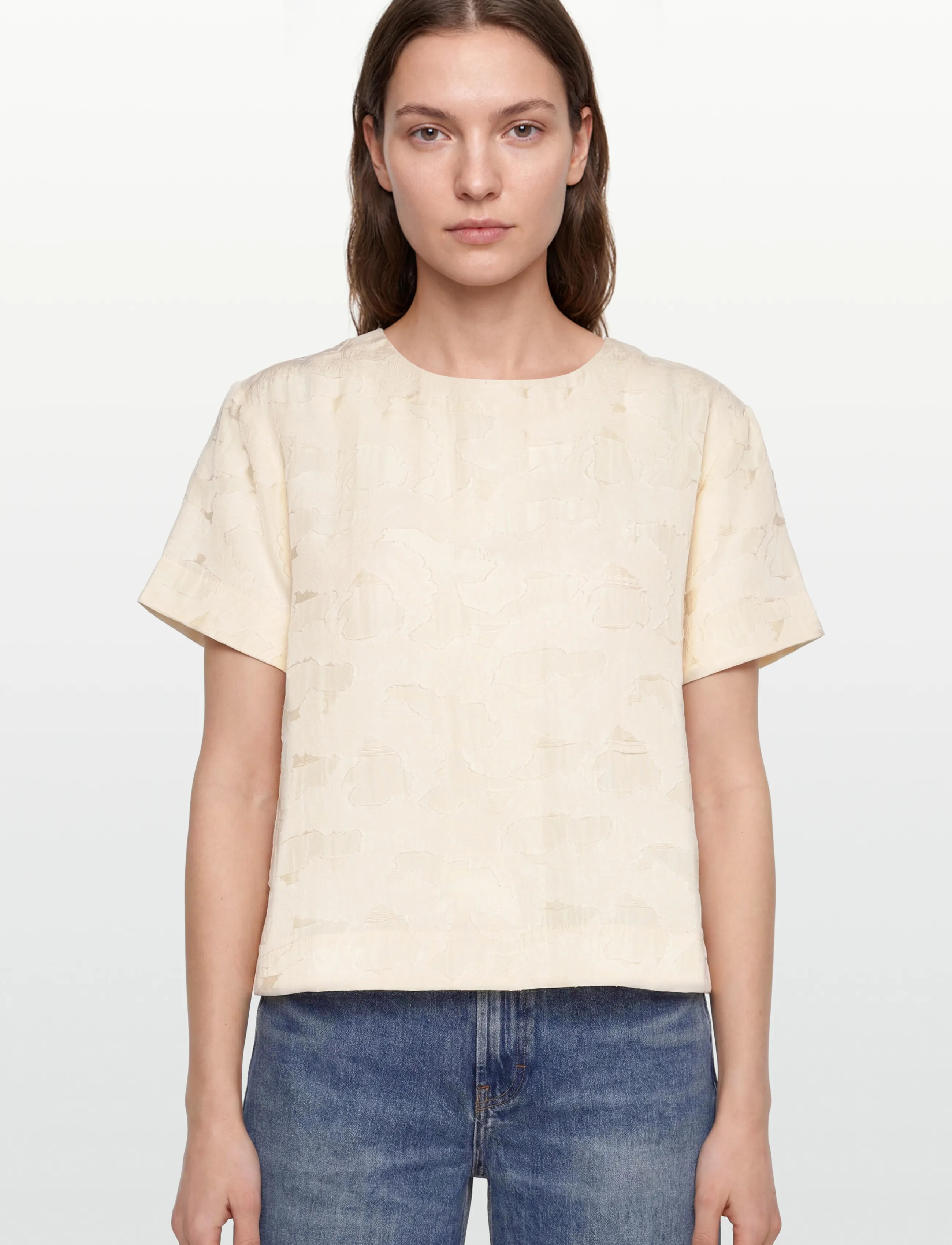 Rue de Tokyo - SELIN VISCOSE LINEN - short-sleeved blouses - cream - 3