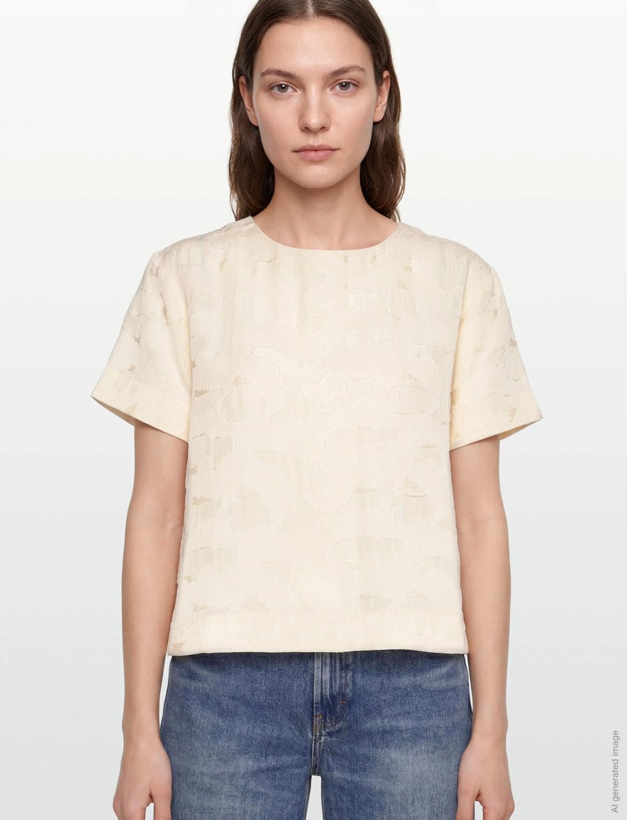 Rue de Tokyo - SELIN VISCOSE LINEN - kortärmade blusar - cream - 3