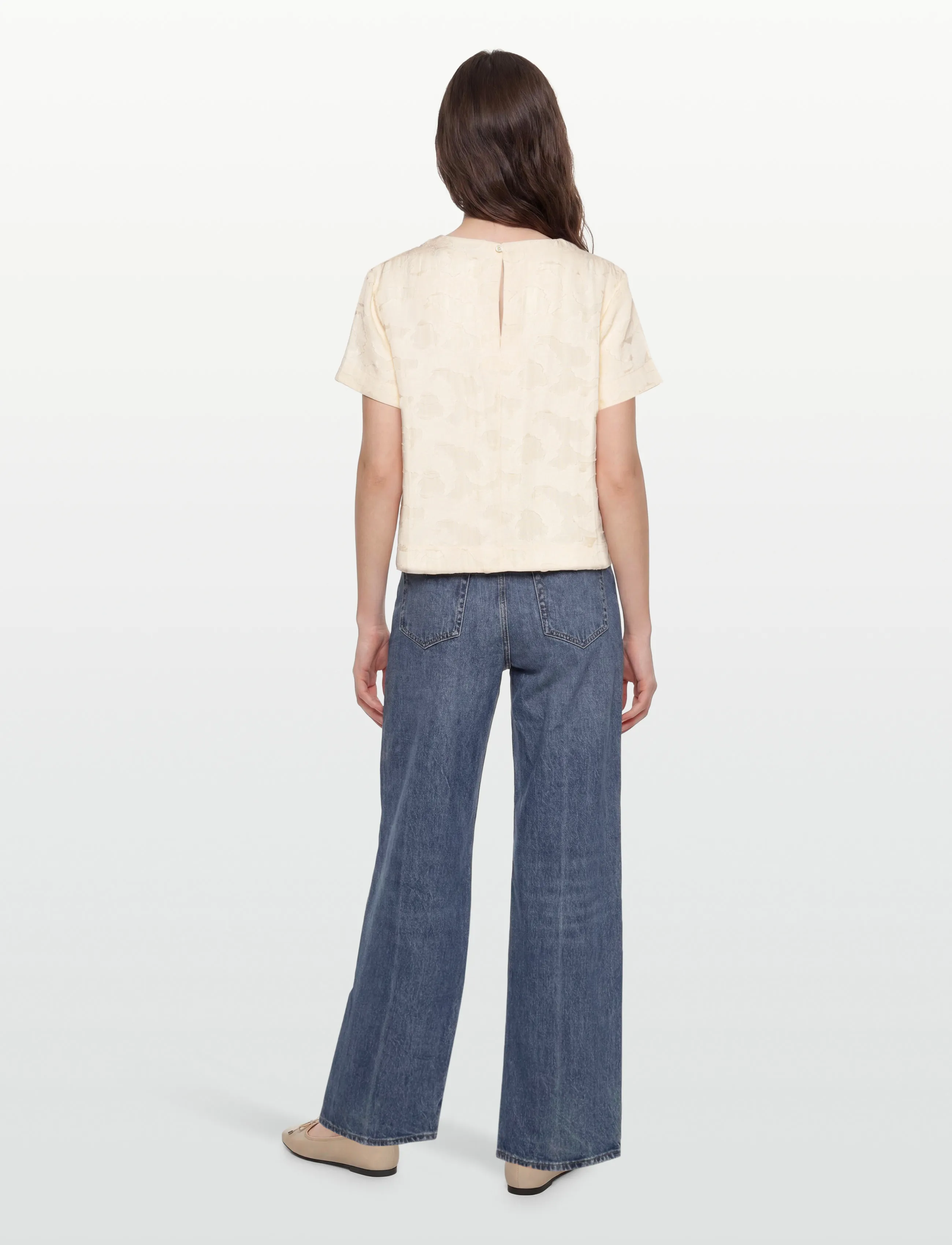 Rue de Tokyo - SELIN VISCOSE LINEN - short-sleeved blouses - cream - 4