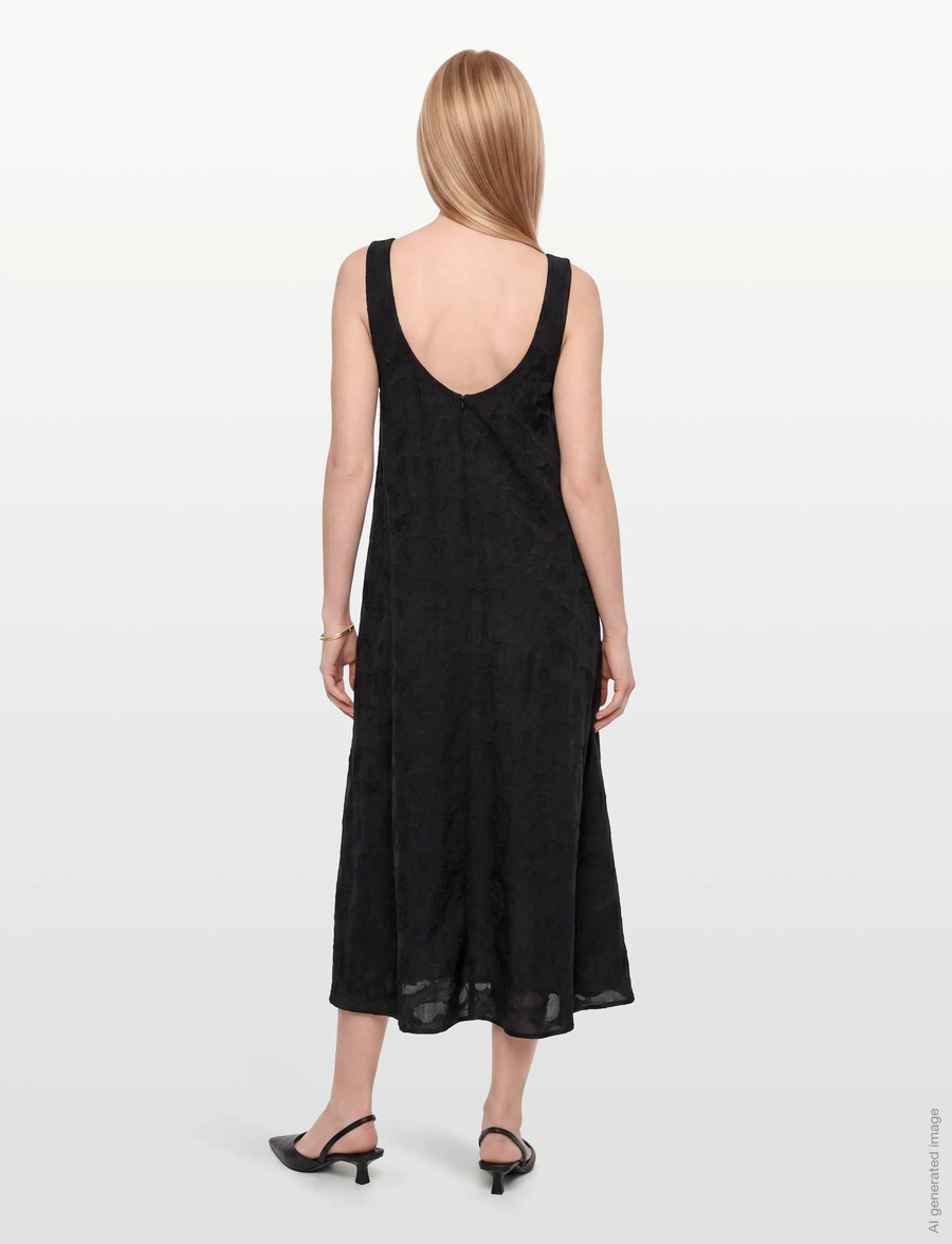 Rue de Tokyo - DEOMIRA VISCOSE LINEN - midikleider - black - 4