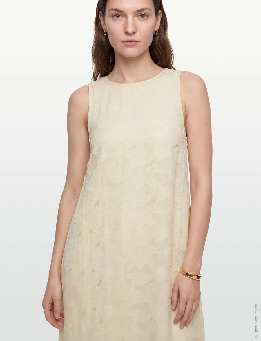 Rue de Tokyo - DEOMIRA VISCOSE LINEN - midi kjoler - cream - 3