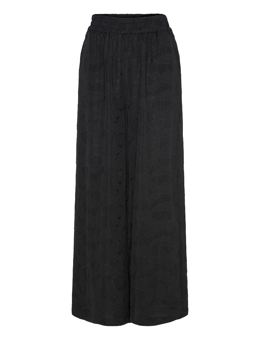 Rue de Tokyo - PANDORA VISCOSE LINEN - hosen mit weitem bein - black - 1