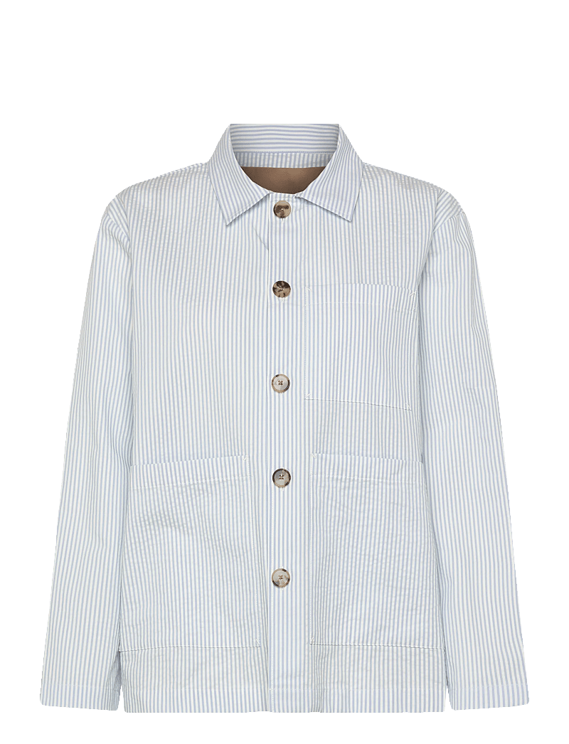 Rue de Tokyo - CAMERON HEAVY SEERSUCKER STR - vårjackor - light blue stripe - 0