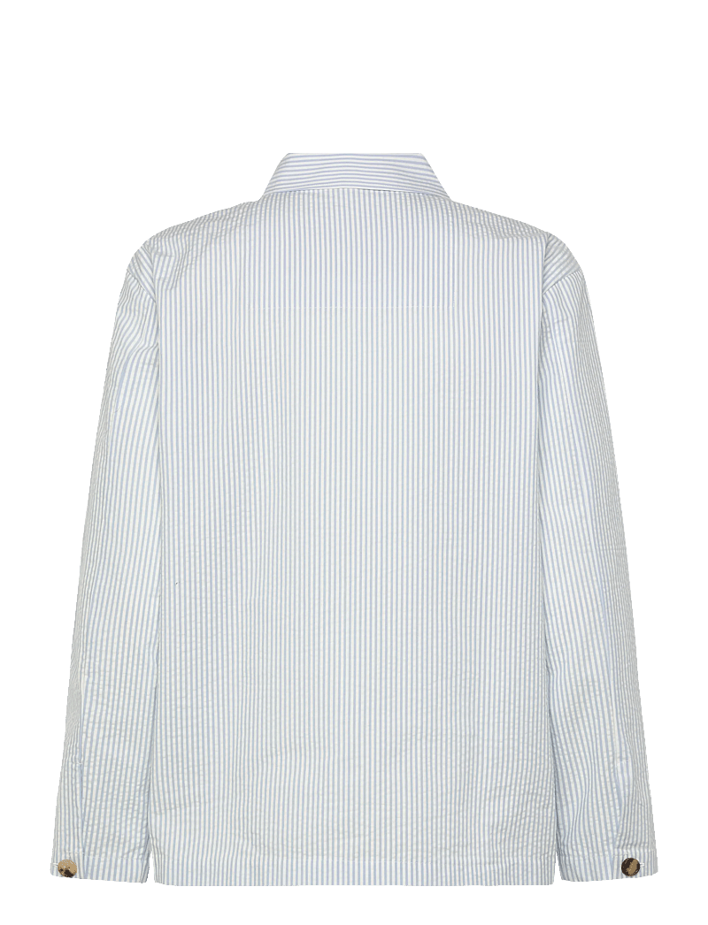 Rue de Tokyo - CAMERON HEAVY SEERSUCKER STR - vårjackor - light blue stripe - 1