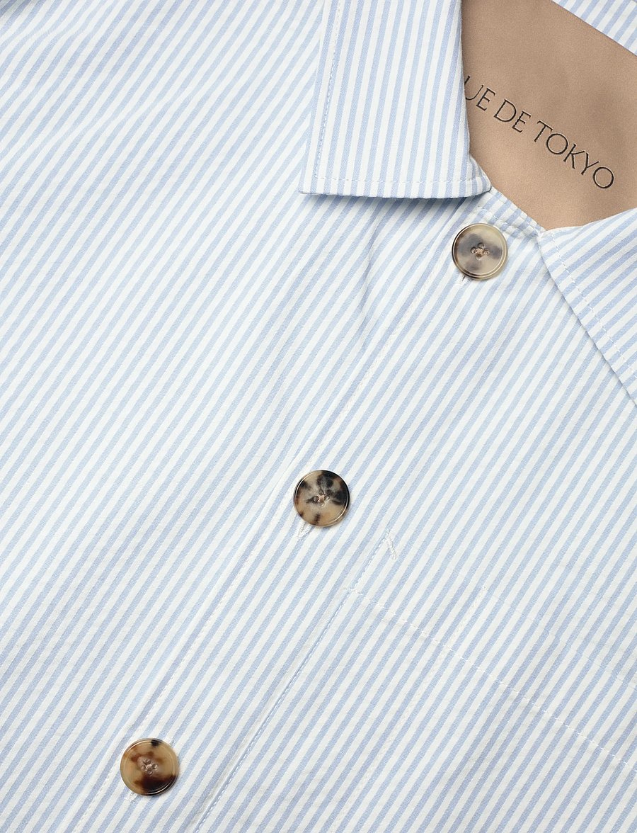 Rue de Tokyo - CAMERON HEAVY SEERSUCKER STR - frühlingsjacken - light blue stripe - 5