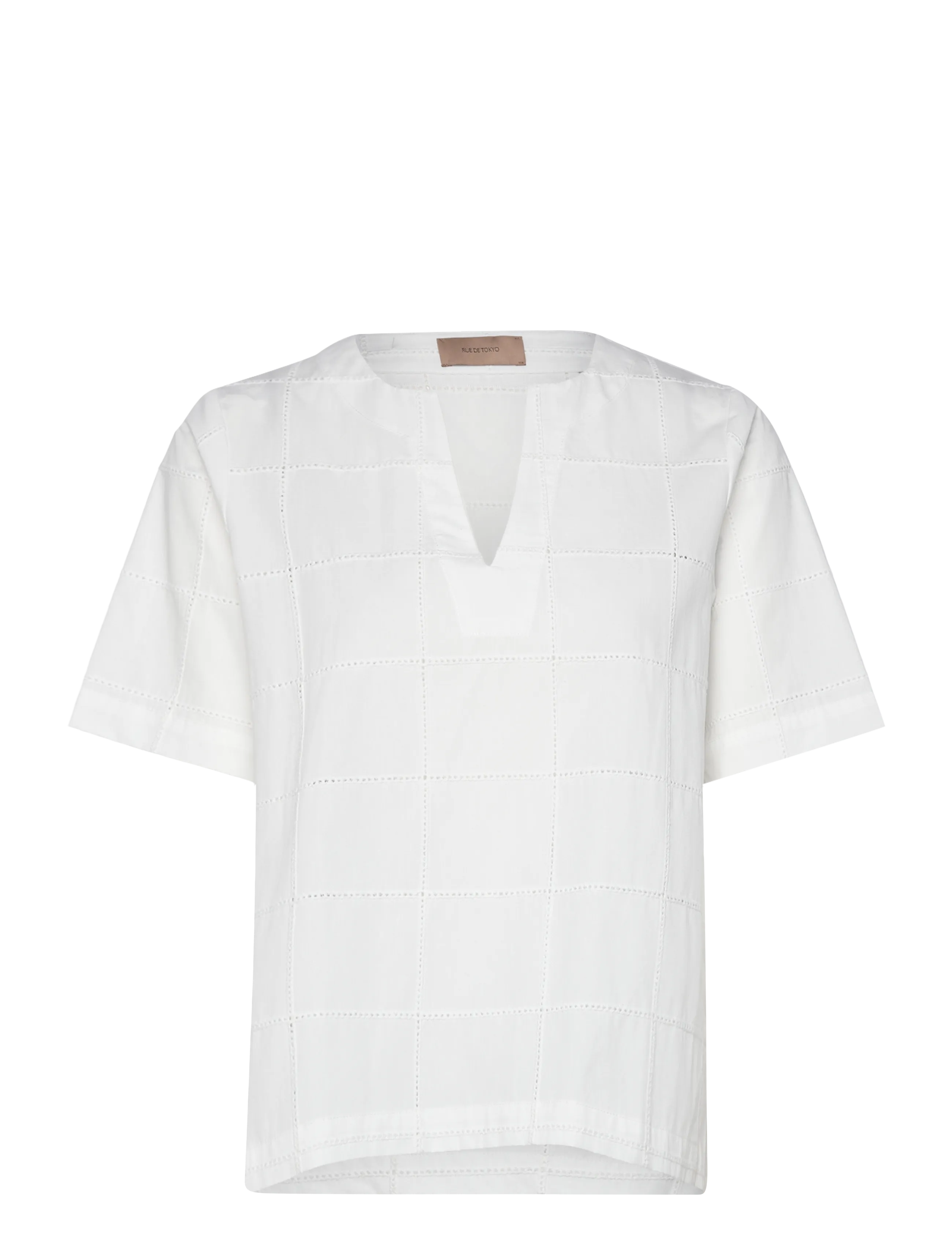 Rue de Tokyo SIENNA EYELET POPLIN - T-shirts & Toppar - IVORY / cream