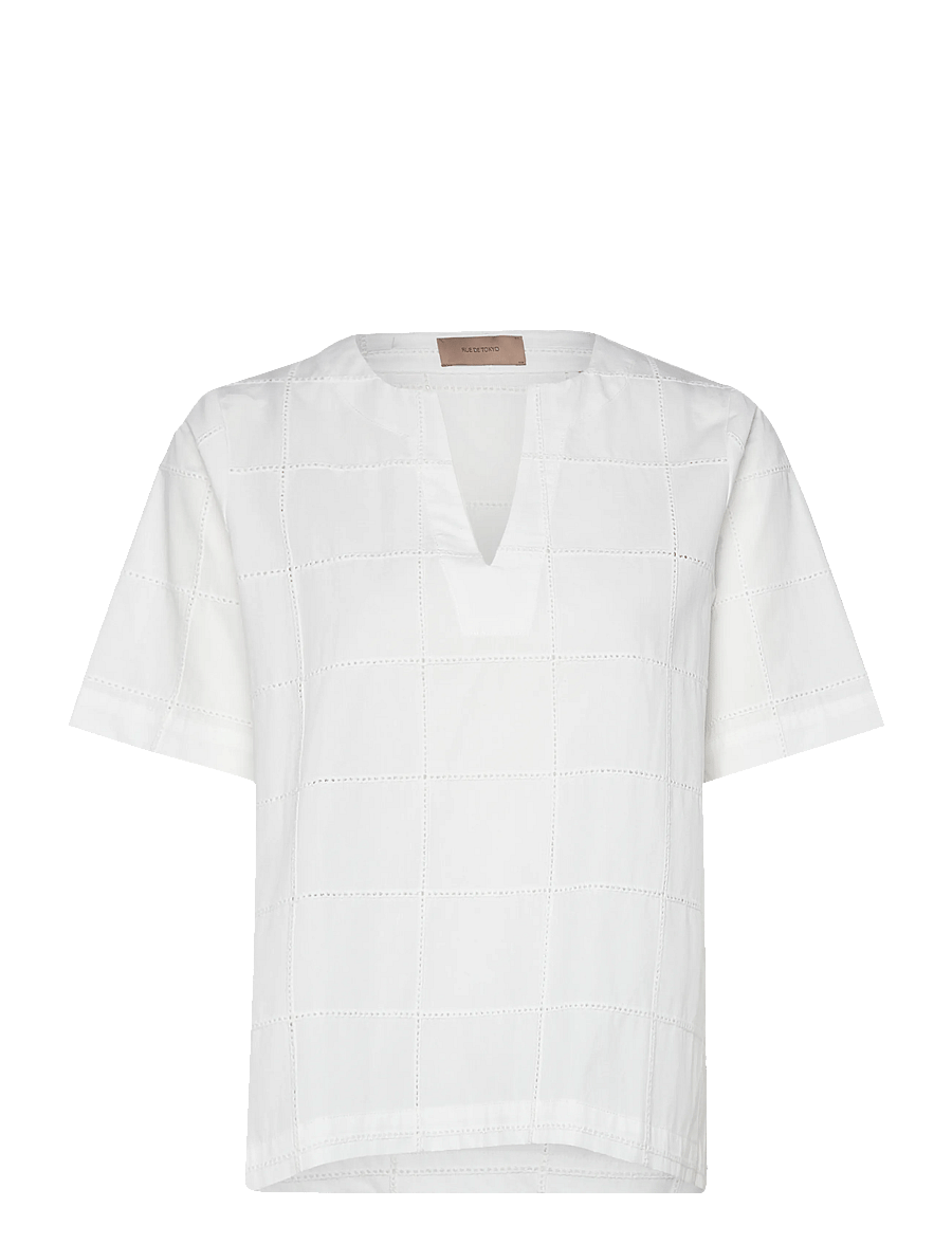 Rue de Tokyo - SIENNA EYELET POPLIN - t-shirts - ivory - 1
