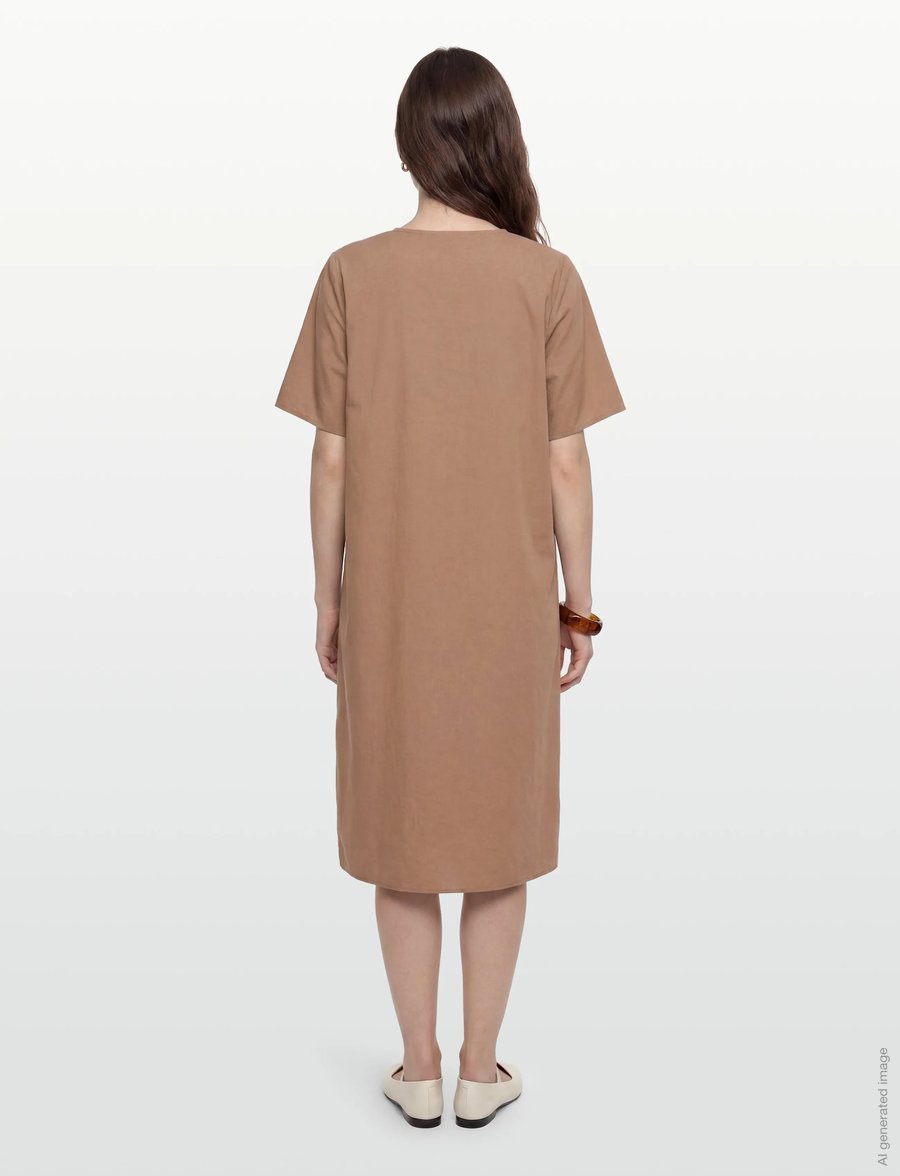 Rue de Tokyo - DESI GMTD POPLIN - hemdkleider - mocha - 4