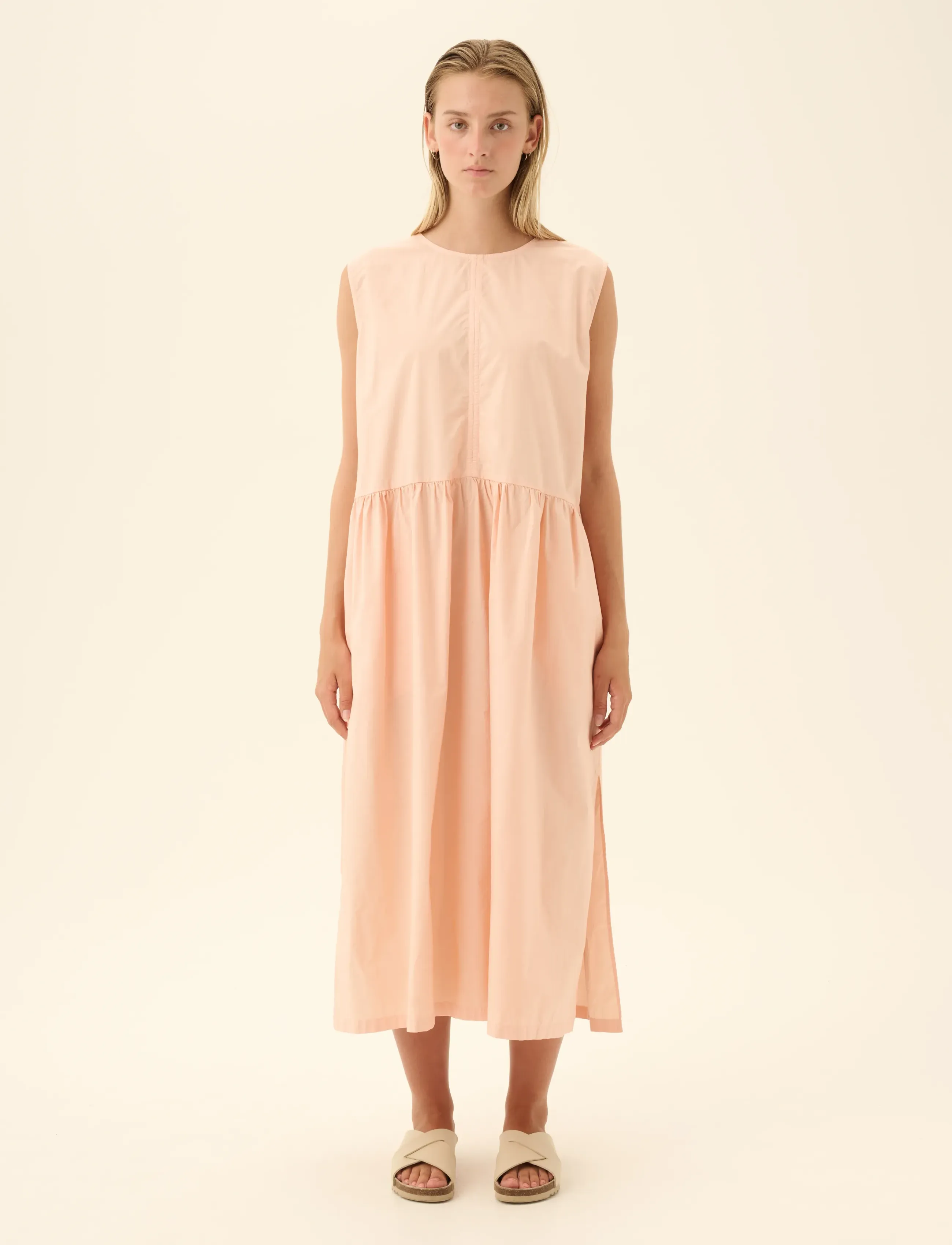 Rue de Tokyo Diane Gmtd Poplin, M, Dresses, Beige - Knee-length & Midi, Frauen