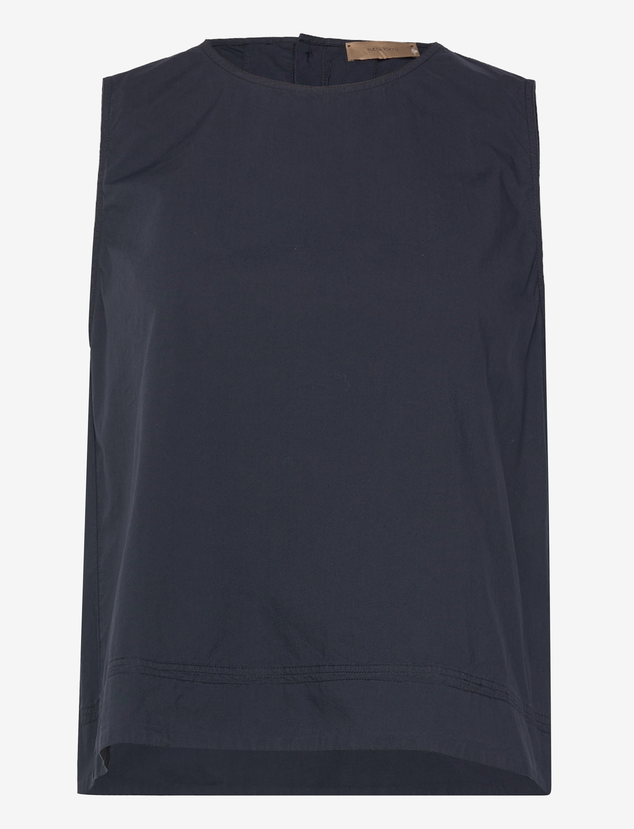 Rue de Tokyo - SHARREN GMTD POPLIN - varrukateta pluusid - dark navy - 0