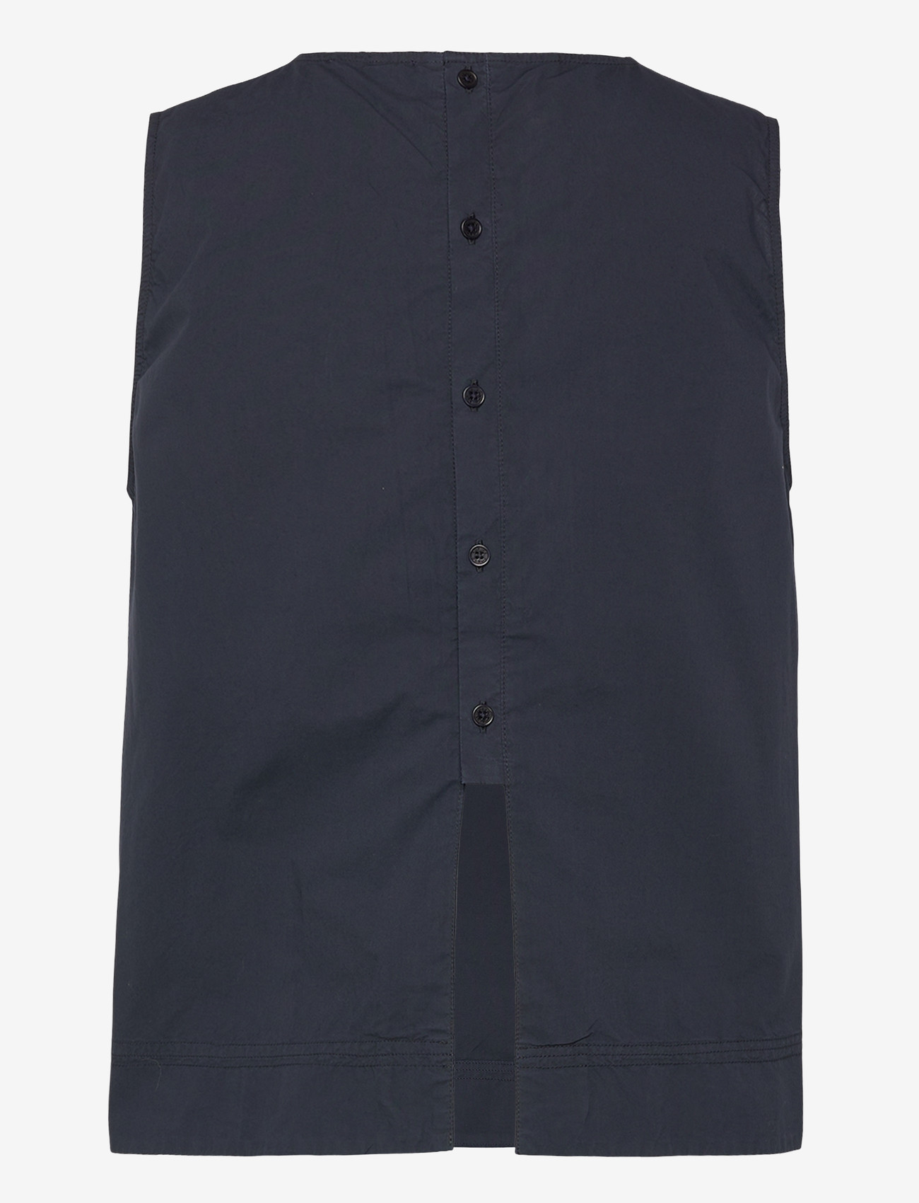 Rue de Tokyo - SHARREN GMTD POPLIN - varrukateta pluusid - dark navy - 1